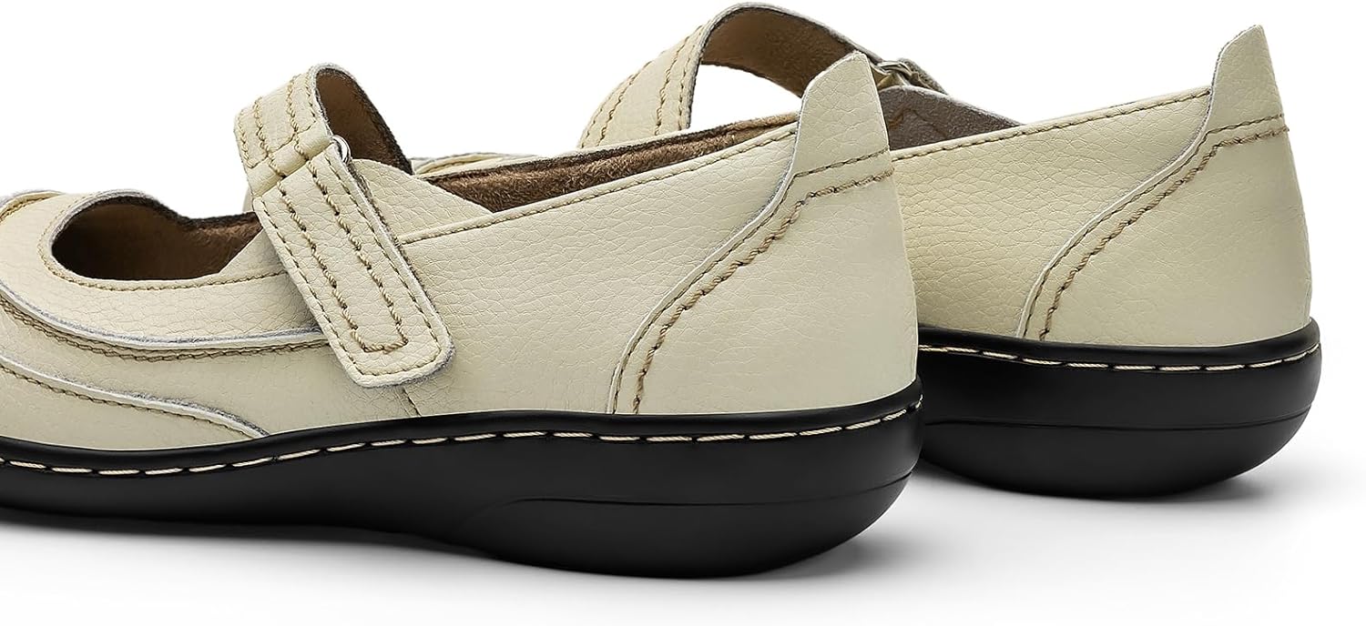 Women's Comfortable & Lightweight Leather Mary Jane Flats Versatile Business Casual Dress Shoes Work Office Cute Stylish Everyday Walking Shoes - Image 9