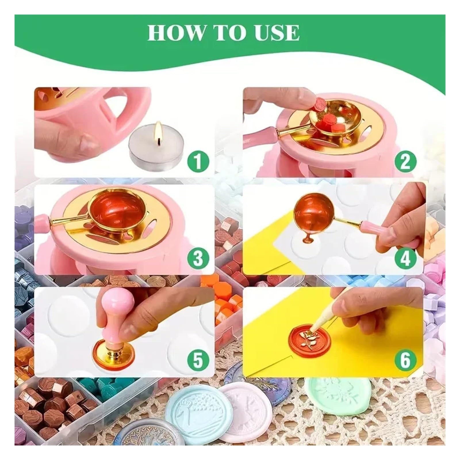 Siegelwachs 2600 Stück 500 G Achteckige Siegelwachsperlen | For selbstgemachte Umschläge, Hochzeitseinladungen, Geschenkverpackungen, Bastelarbeiten(Color1)