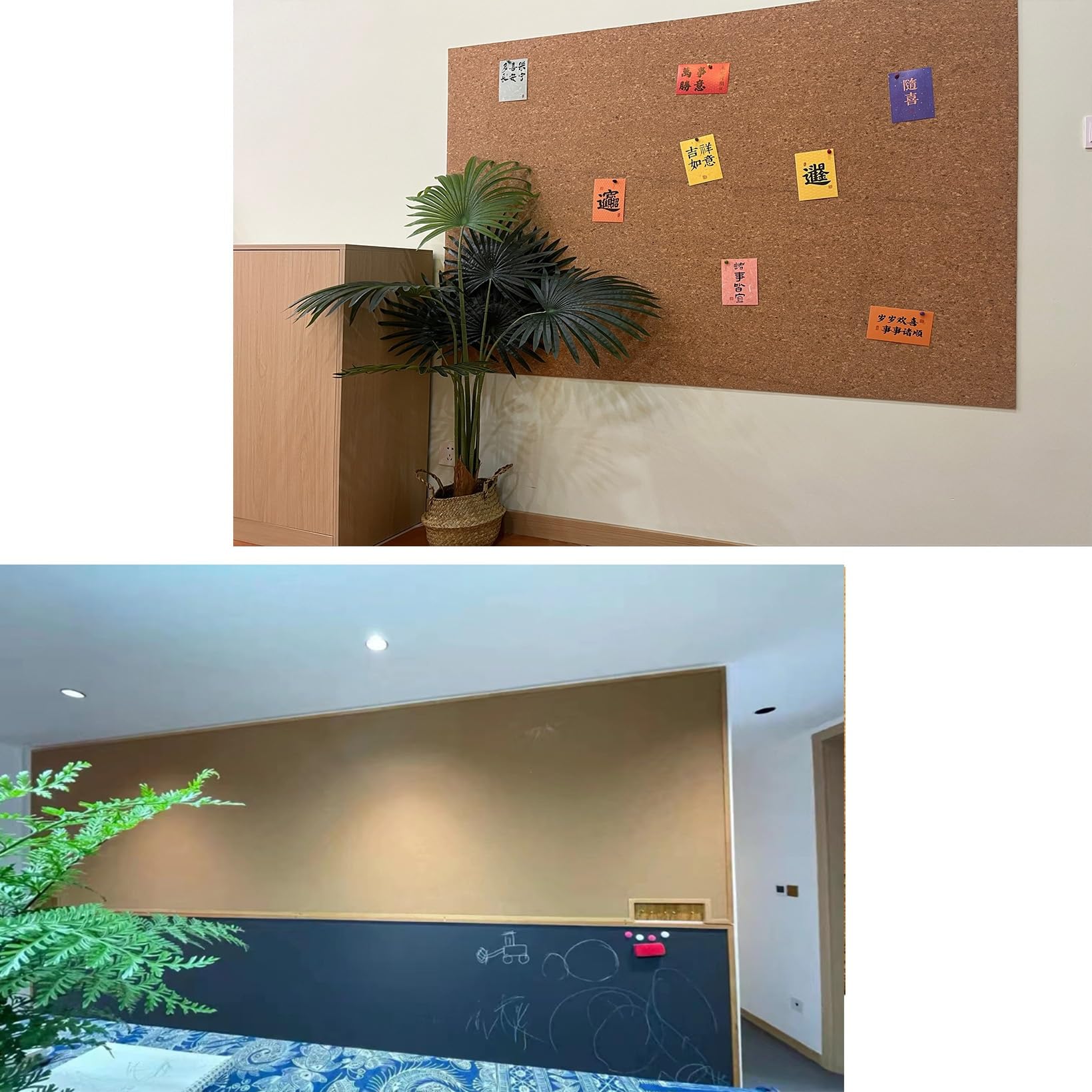 Korktafel für Büro, Pinnwand, 0,6 cm dick, Korkfolie, leicht zu schneiden, Bastelbedarf für Zuhause, Schule, Braun, 1 m x 1 m