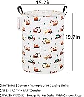 Vista 2 de QUEENLALA Cesta de almacenamiento grande, cesta de lavandería, baño, decoración del hogar, cesta de almacenamiento redonda plegable, canasta