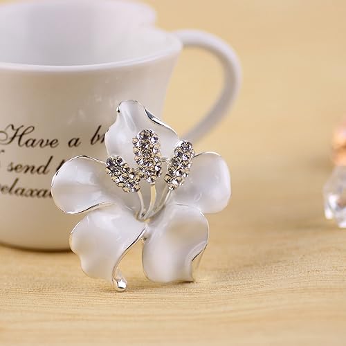 Miniatura 3 de Broche para mujer, broche de flores con cristal sintético, elegantes broches y alfileres para mujer, broches de perlas para mujer con alfileres de