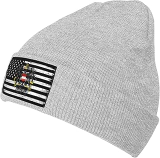 US and Austria Bundesadler Badge Beanie Hat for Men Women Winter Knit Cuffed Beanie Unisex Skull Caps