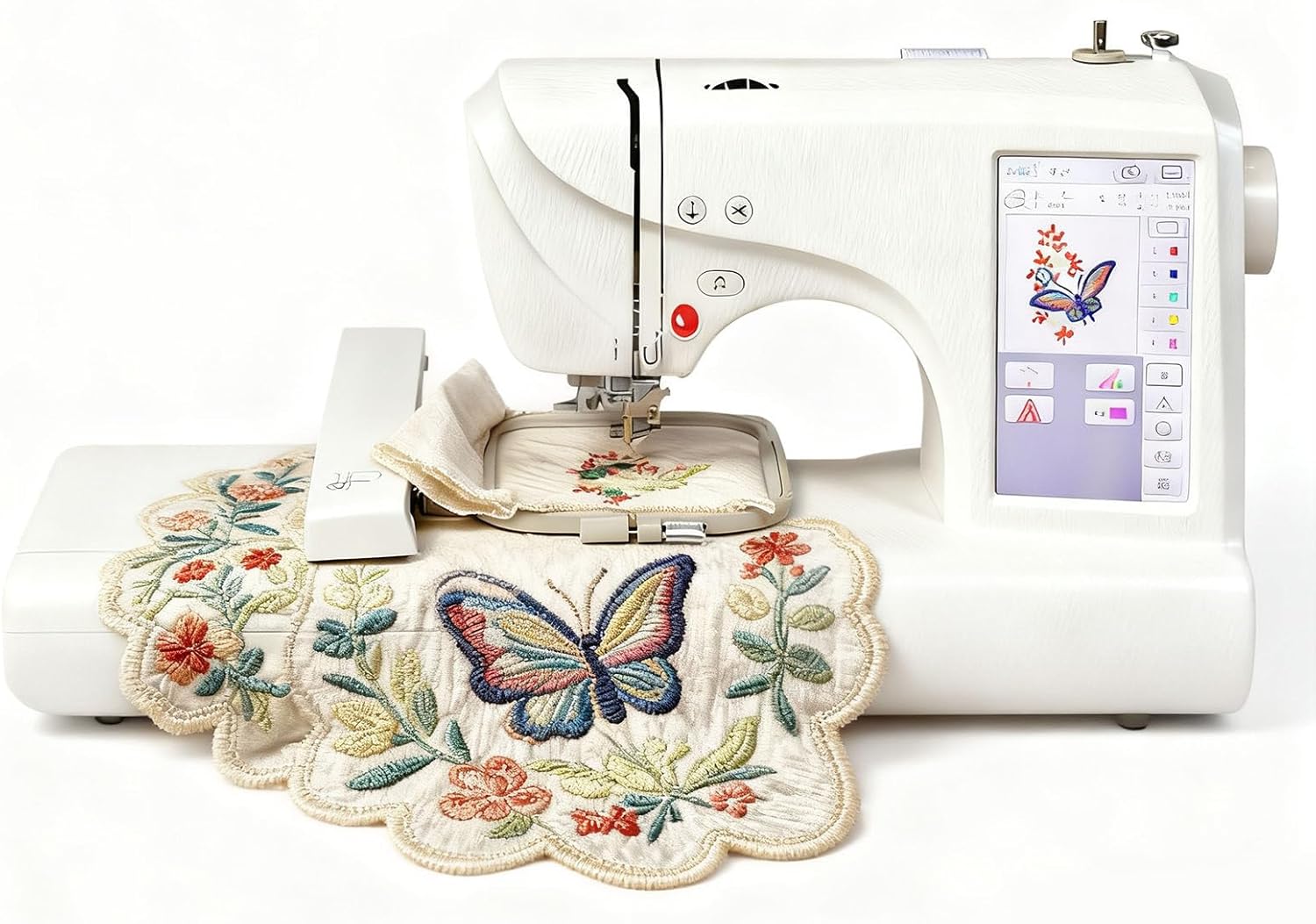2-in-1 Sewing & Embroidery Machine with 7" Touchscreen | 132 Built-in Stitches & 398 Patterns | Support USB Import | Auto Threading | for Home Decor, Fashion, Gifts & DIY Projects