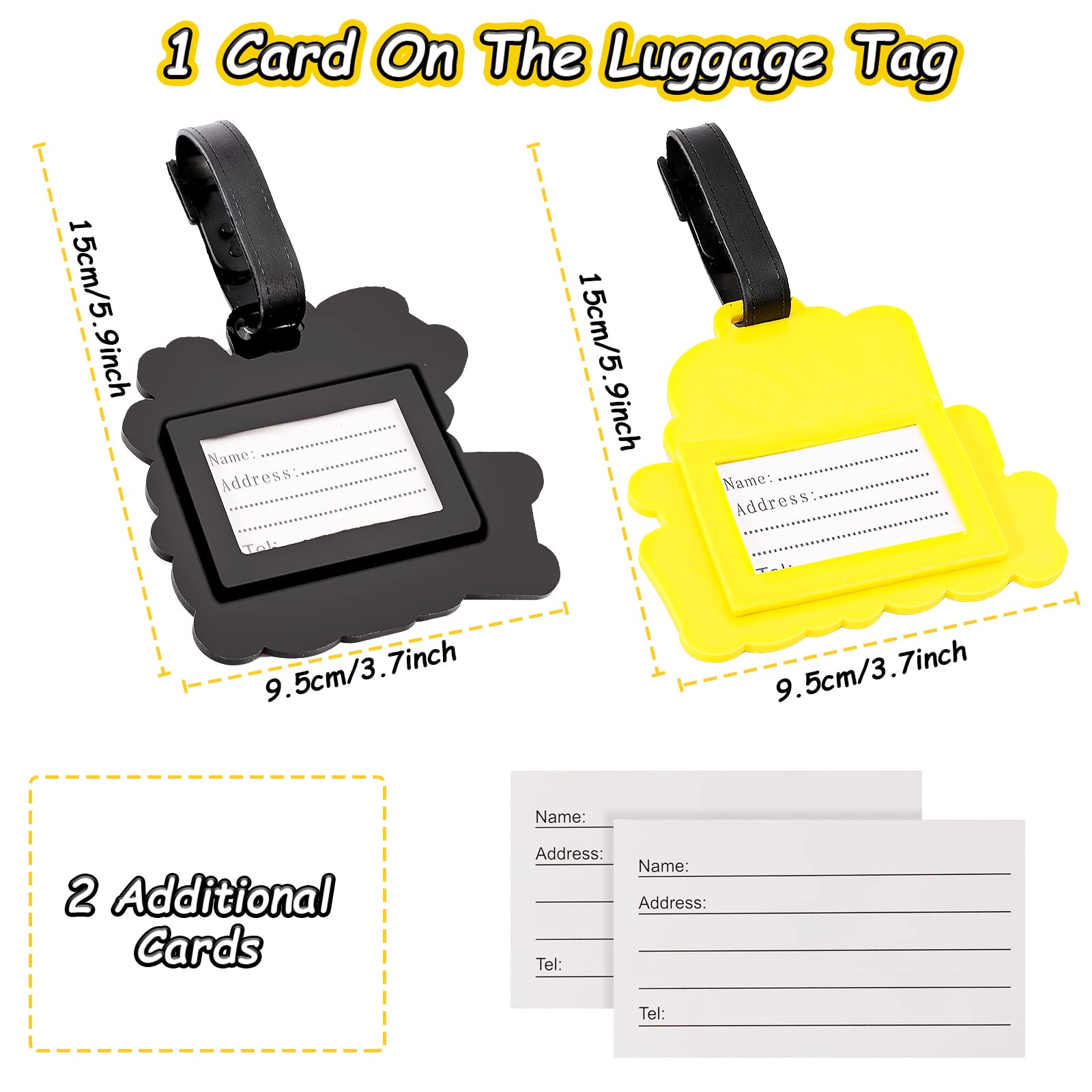 Etichette Per Bagagli A Forma Di Occhio - 2 Pezzi In PVC - Con Occhi Mobili - Identificatore Per Valigie E Zaini