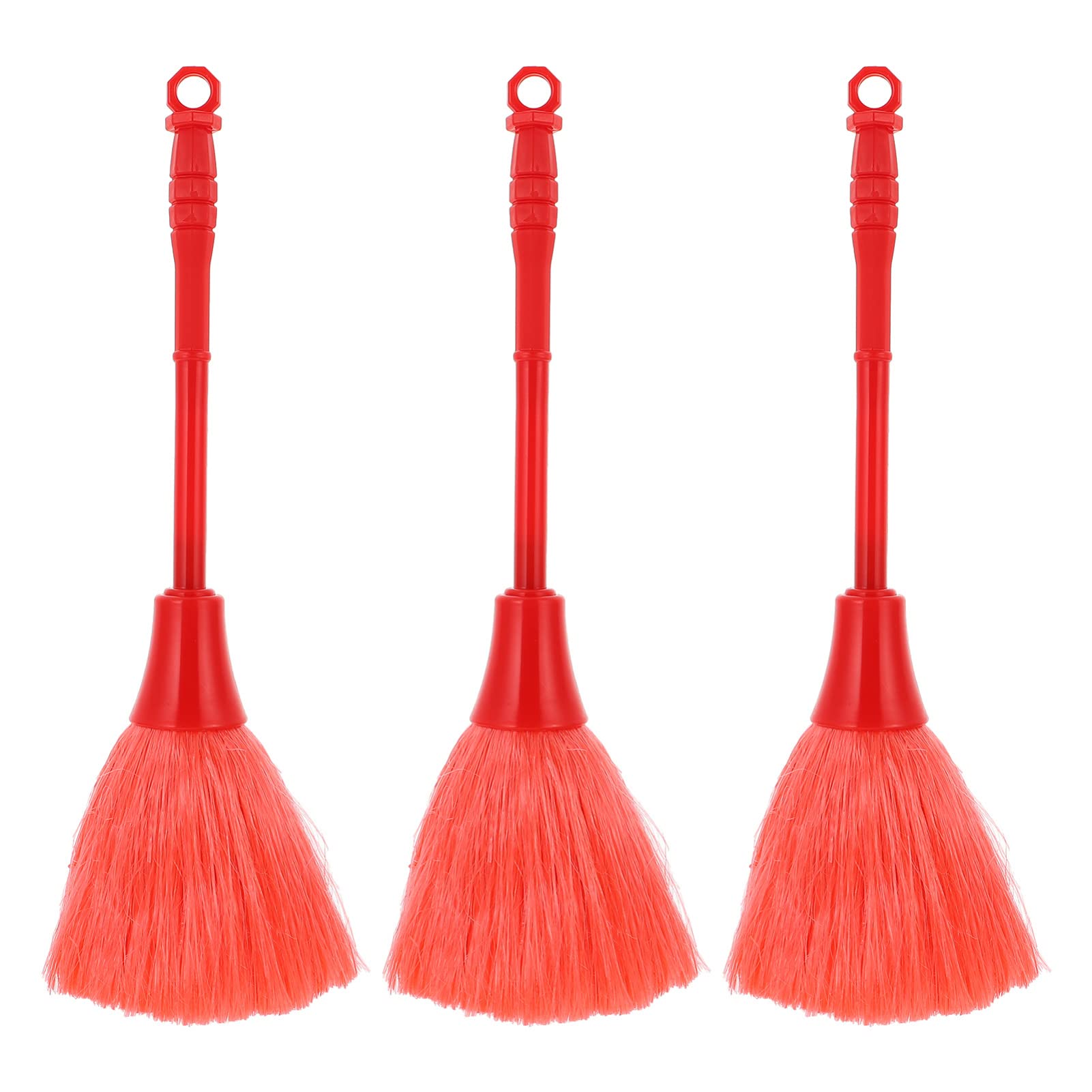 BESPORTBLE Static Duster 3pcs Small Duster Brush Non Slip Handle Dusting Sweeping Brush Temple Statue Collectables Cleaning Supplies for Home Office Shop Red Cleaning Supplies Plastic Tool