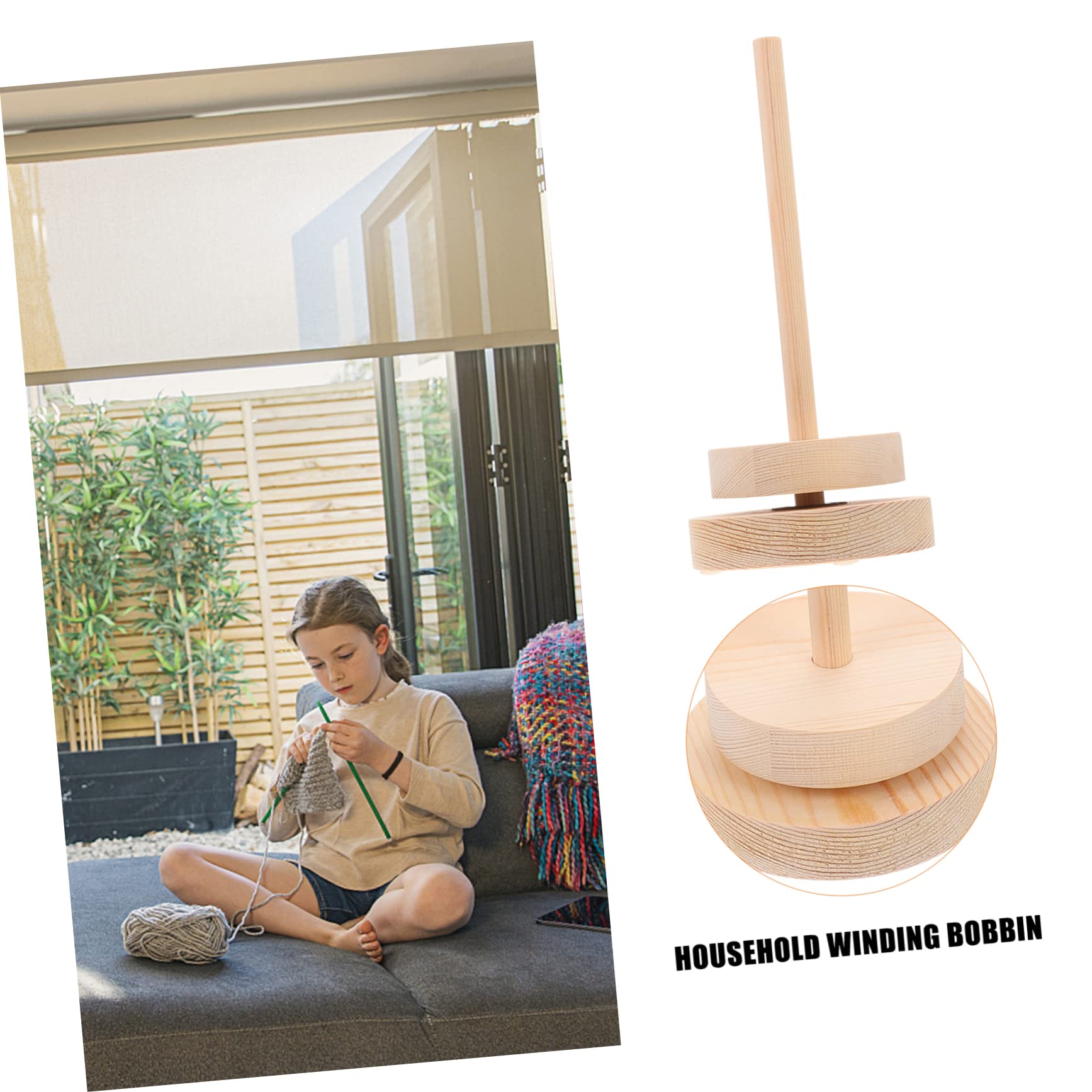 Operitacx 2 Stück Drehbare Magnetische Garnaufbewahrung Für Strickgarn Handgarnhalter Aus Holz Nähgarnständer Strickwerkzeug