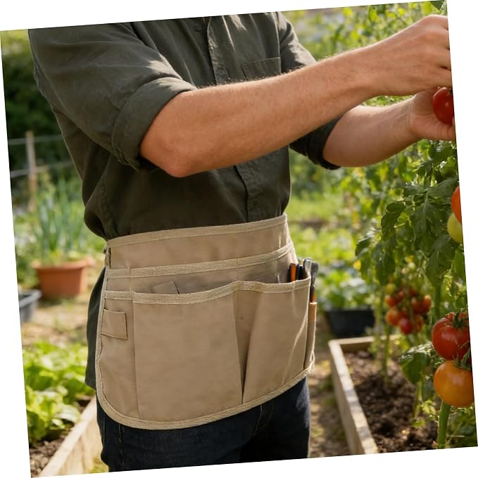 Delantal impermeable con 12 bolsillos y correas ajustables miniatura 7