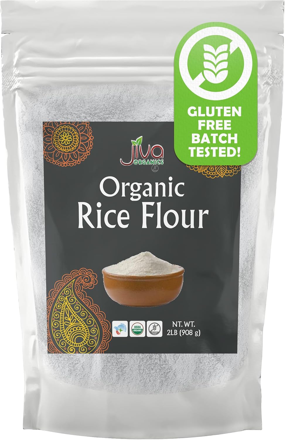 Premium White Rice Flour 2 LB Bag - Gluten Free, Non O