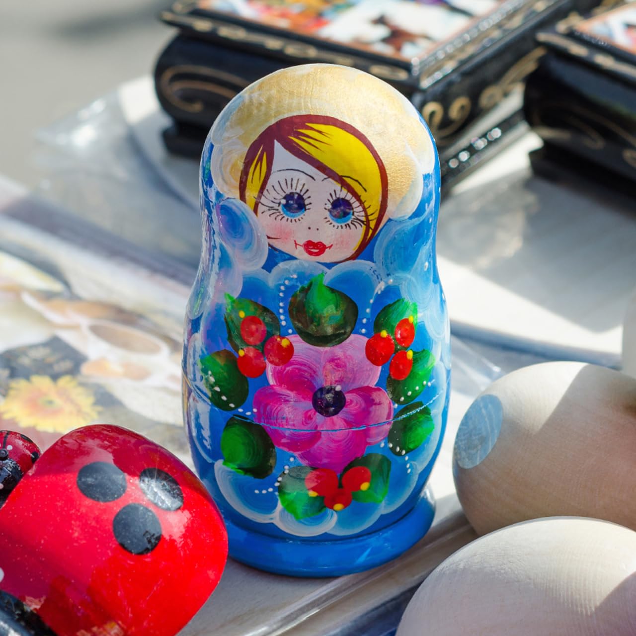 VANZACK Ensemble De PoupéE Vierge en Bois À Peindre Kit DIY Matriochka Semi-Fini pour Artisanat CréAtif Et Cadeau Personnalisé 14.5X7X7 Cm