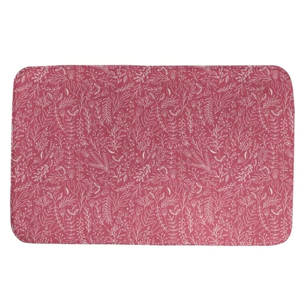 TRP Luxurious 1 Piece Red White Super Soft Bath Rugs for Bathroom Size 17 W x 24 L