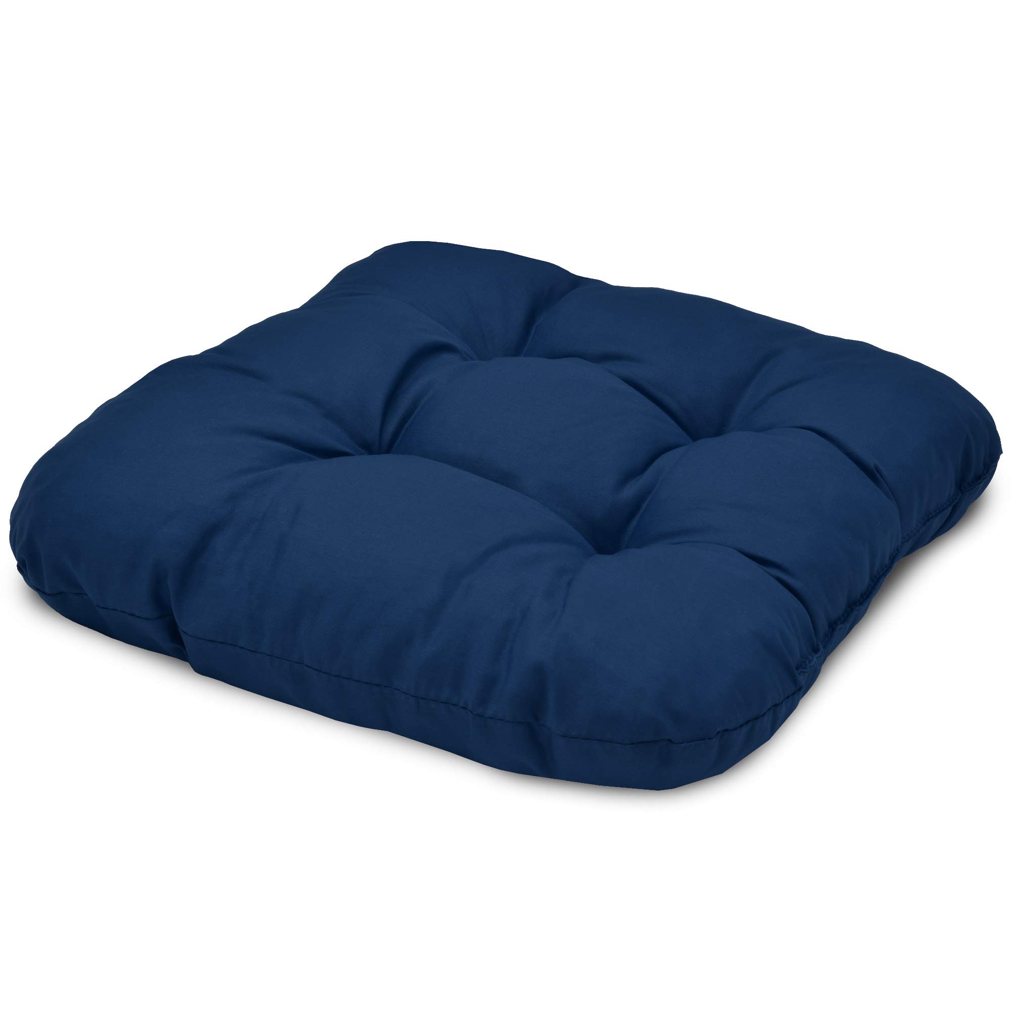 Beautissu Lisa Set de 4 Coussins 40x40 cm – Coussin de Chaise d'extérieur et d'intérieur 40x40 cm, Coussin Souple pour Les chaises de Jardin, Coussin en Mousse de 8 cm - Bleu foncé