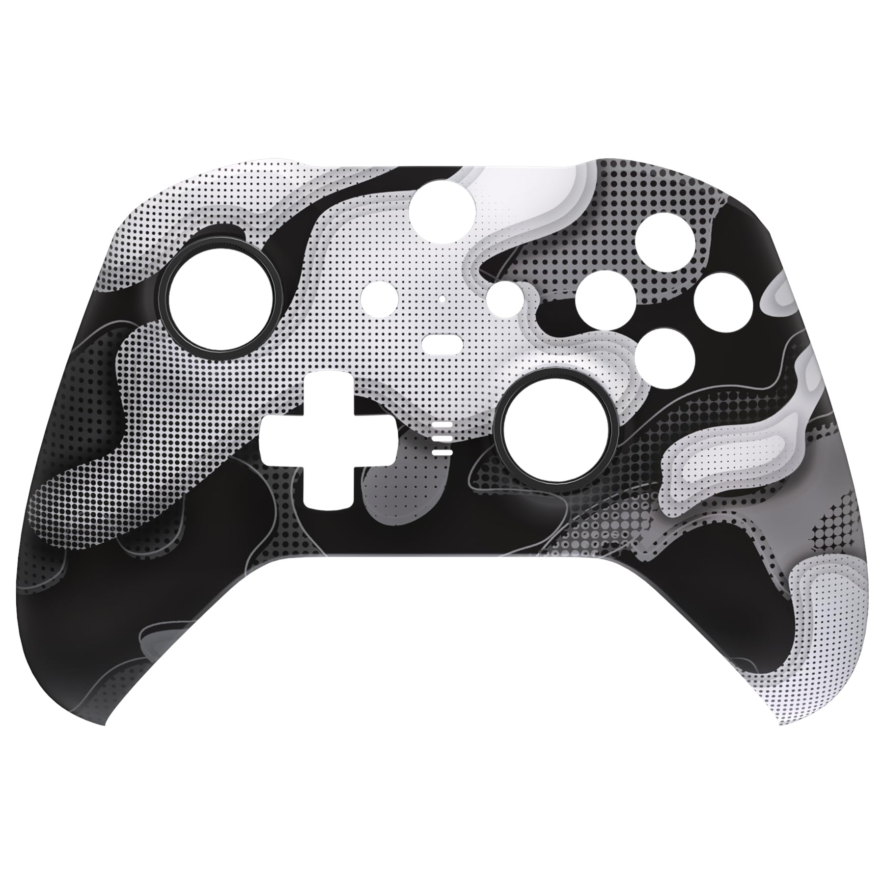 eXtremeRate Custodia Frontale per Xbox Elite Series 2 Controller Model 1797,Cover Scocca Case Ricambio per Xbox Elite Series 2 Wireless Controller Core&2 Anelli-Bianco Nero Mimetico