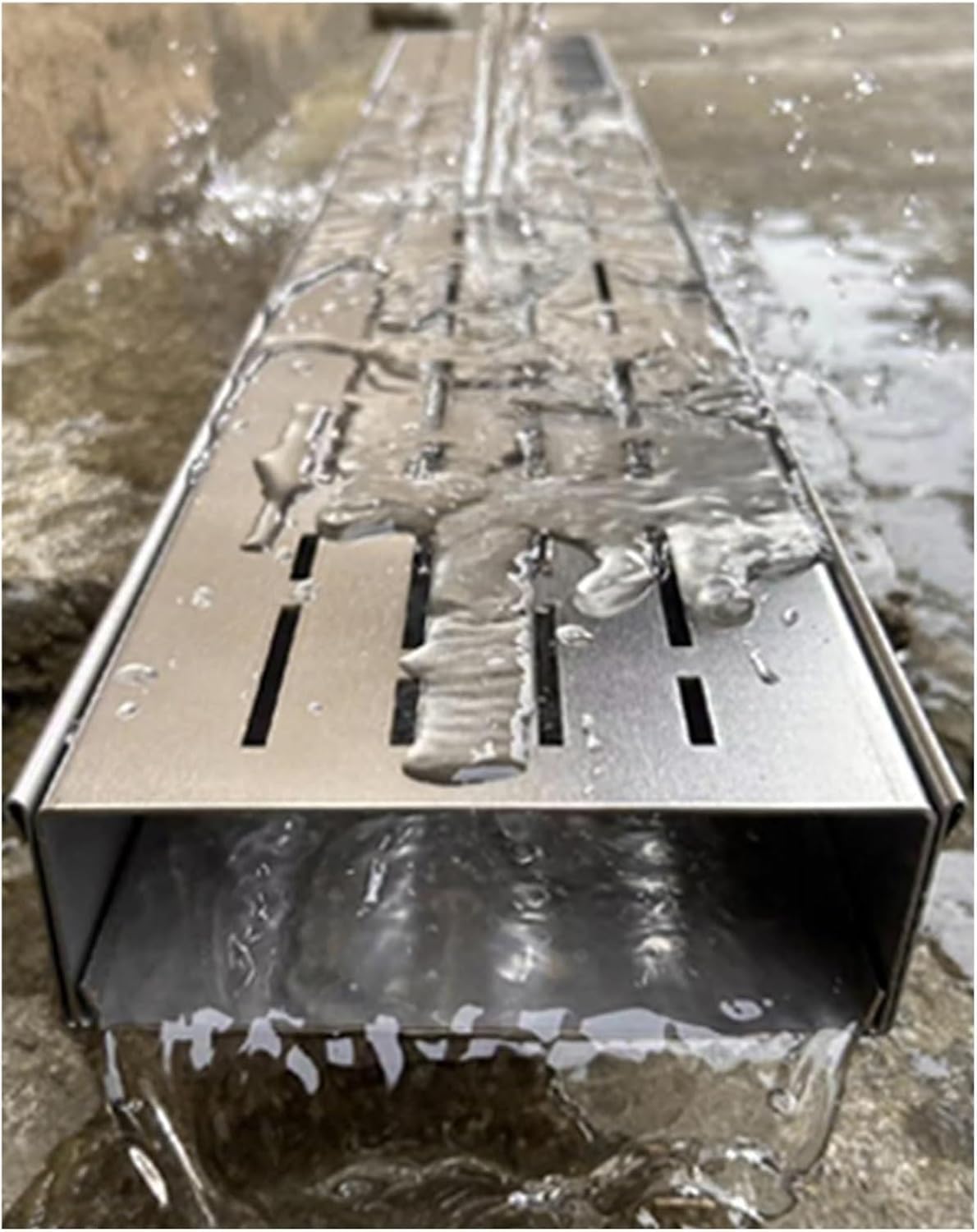 Rejilla de desagüe de Acero Inoxidable para Canal Estrecho de 150/200 mm - Ideal para Patios, entradas de vehículos y garajes.