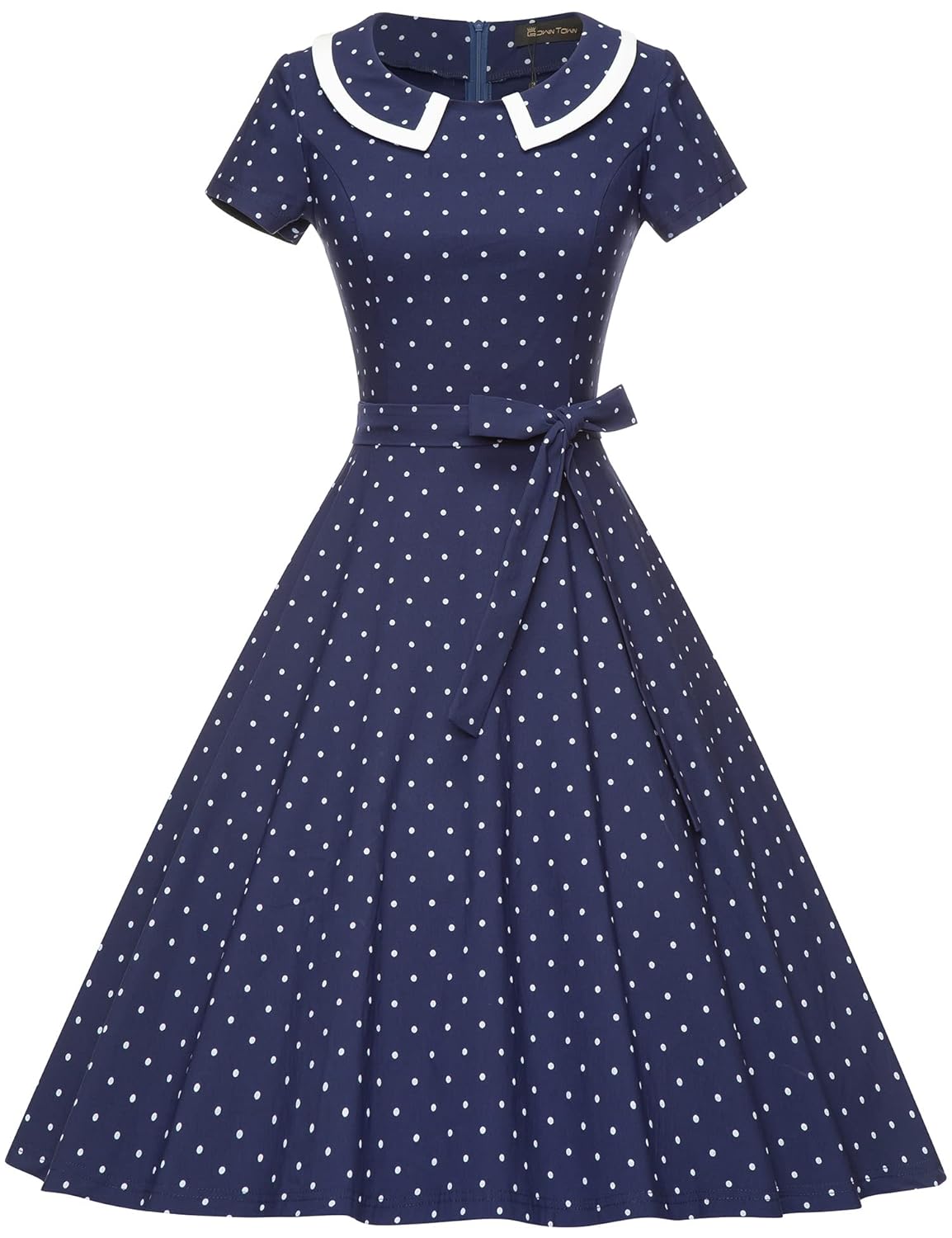 GownTown Womens Dresses 1950s Vintage Swing Stretchy Dresses with Pockets