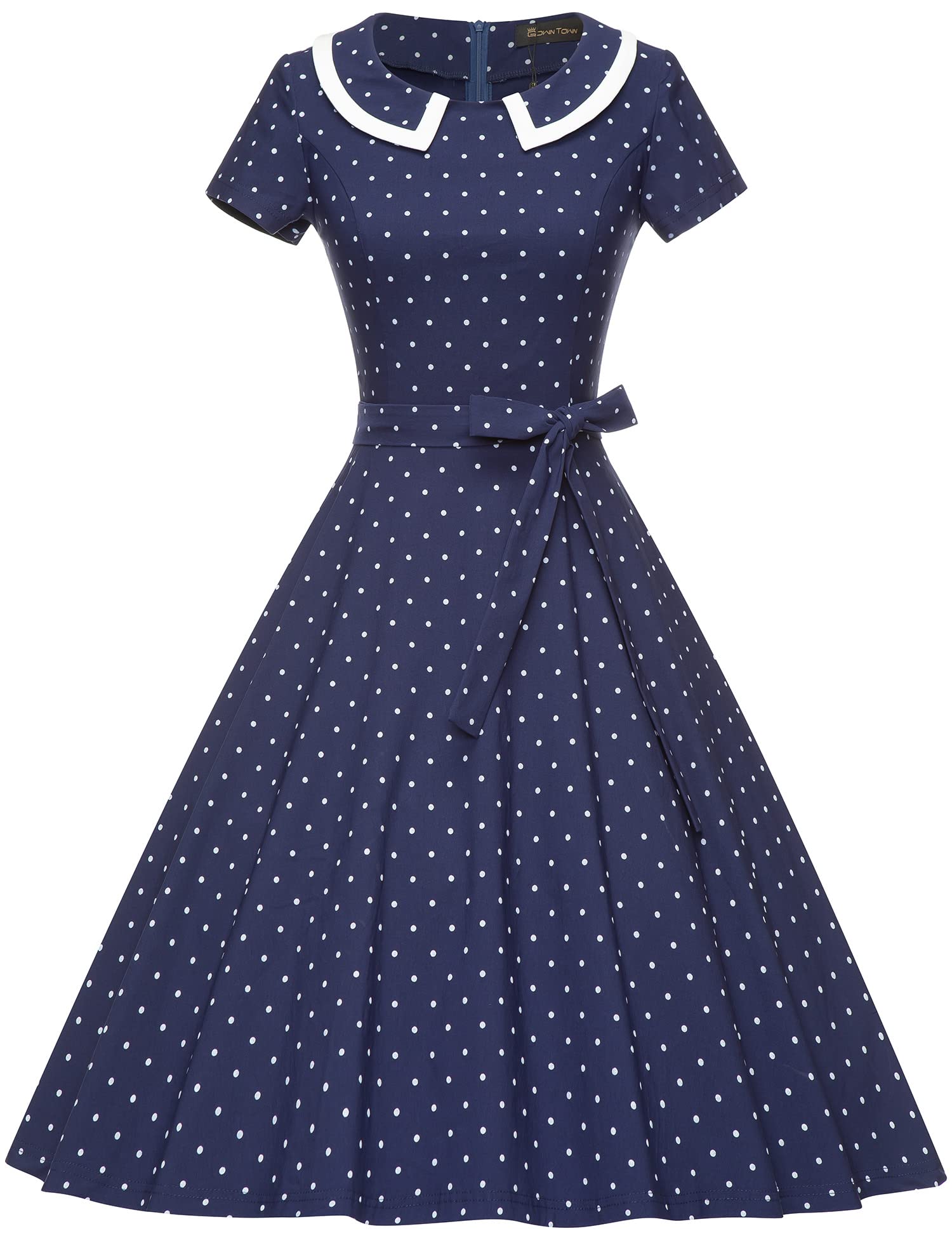 GownTown Womens Dresses 1950s Vintage Swing Stretchy Dresses with Pockets