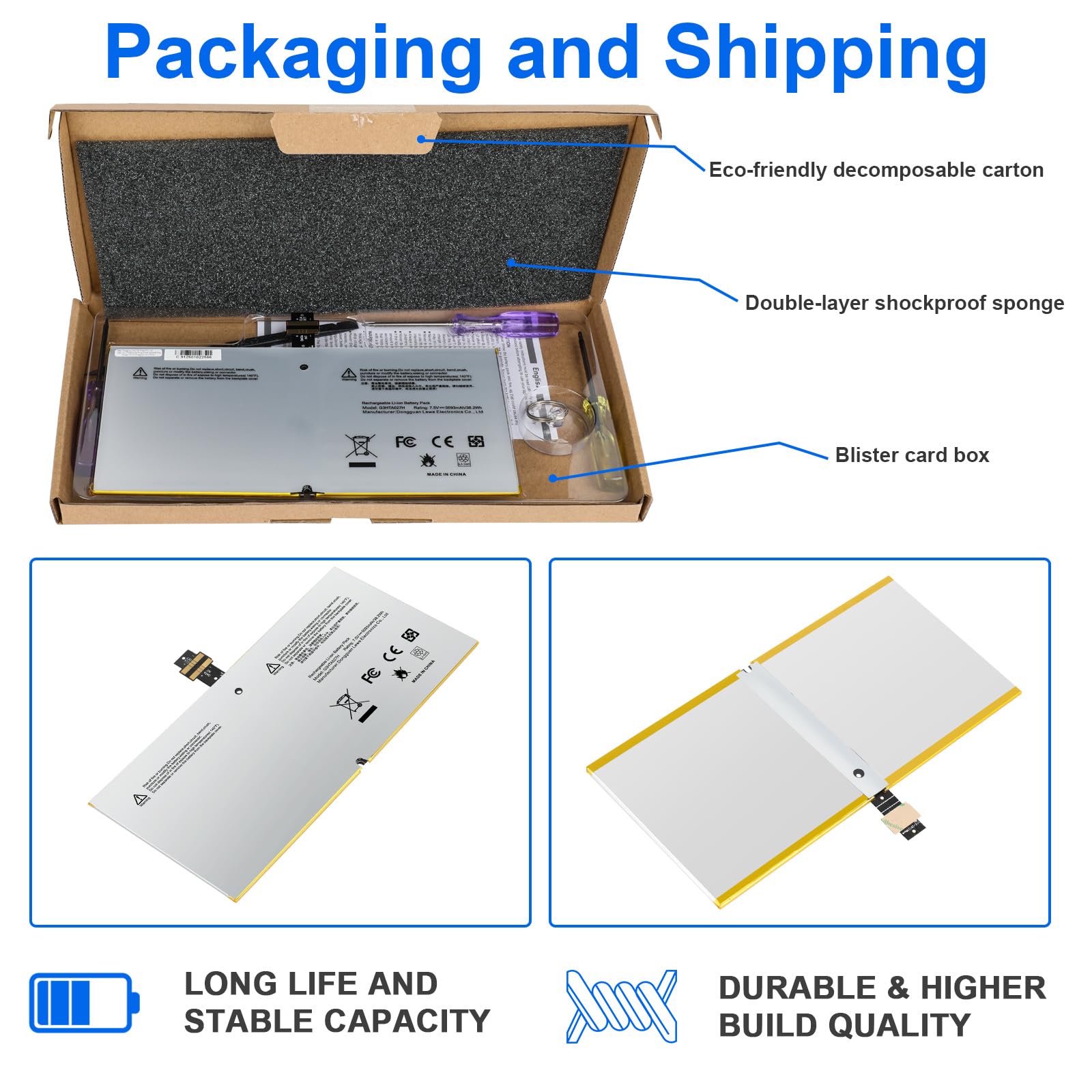 ASUNCELL 38.2wh 7.5v G3HTA027H DYNR01 Notebook Battery for Microsoft Surface Pro 4 1724 12.3 Inch Series