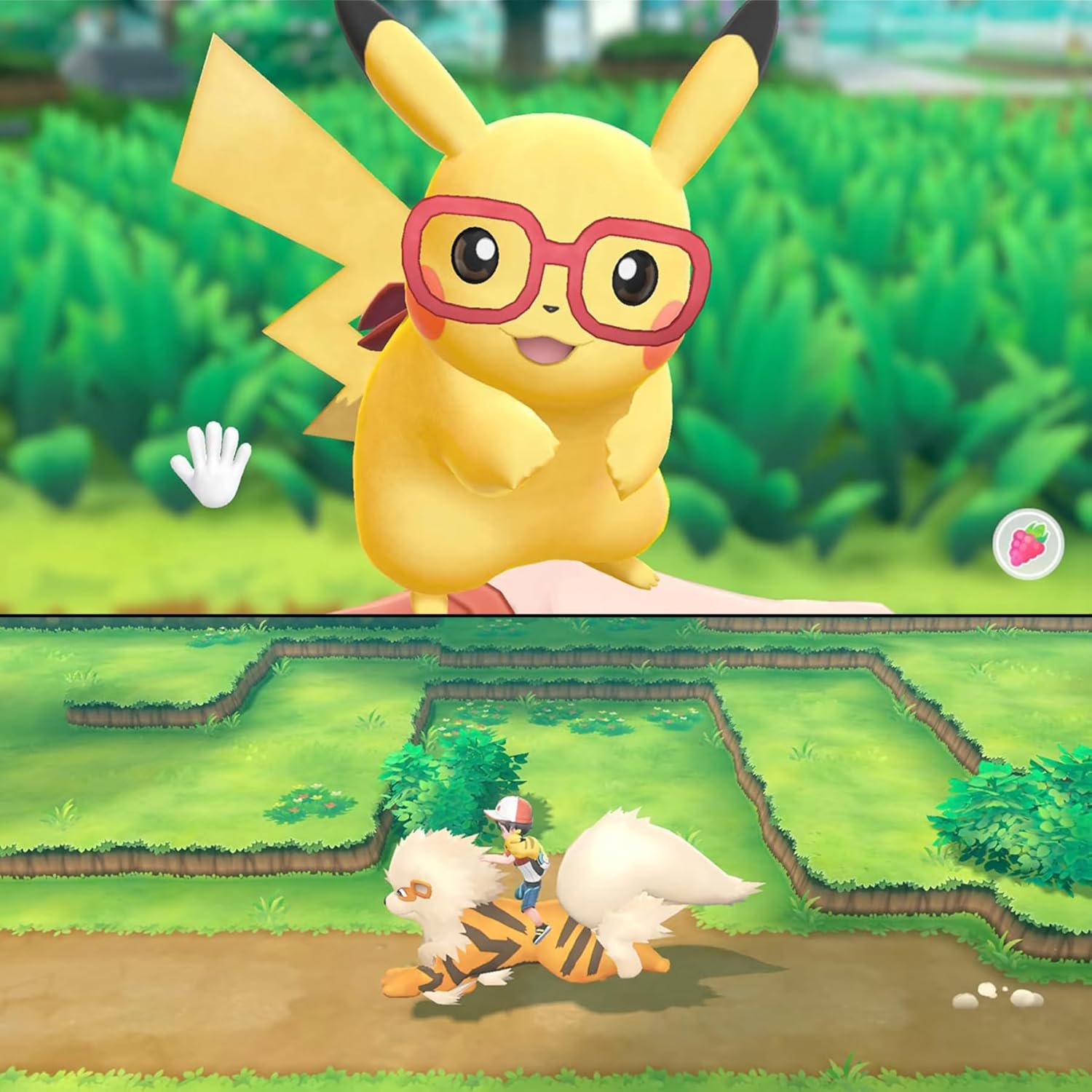 Pokémon: Let's Go, Pikachu! for Nintendo Switch (US Version), with PremGear Thumb Grips (8 pack - Black, Blue, Red & Clear), 24 Slot Game Card Holder & Cleaning Cloth - Image 4