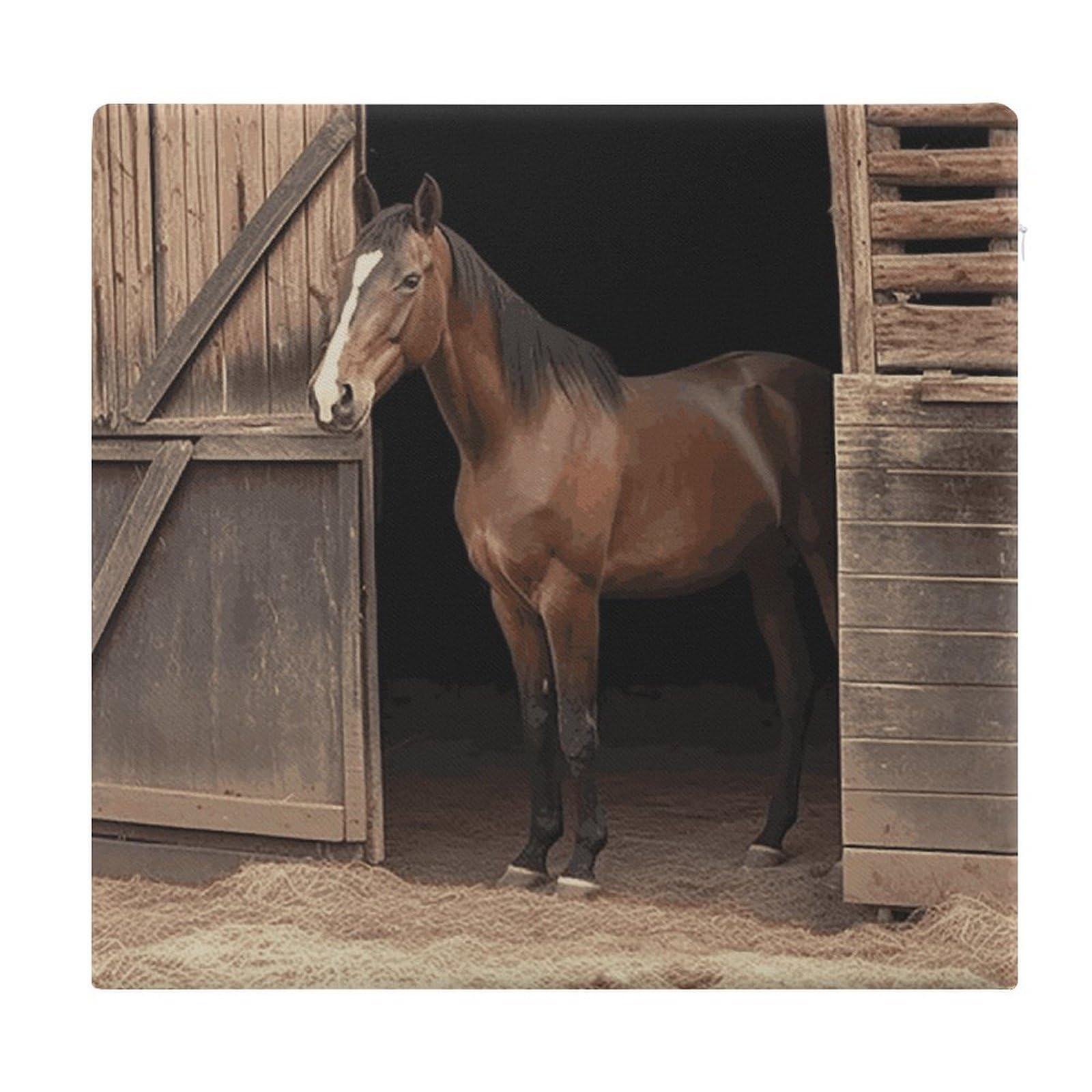 FekiLoot - Outdoor Square Barn Horse Seat Cushion Memory Foam Cushion Non-Slip Comfortable Meditation Floor Cushion for Kitchen Dining Room Office Chairs