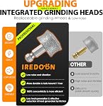 IREDOON Dog Nail Grinder Upgraded - Professional 3-Speed Super Quiet and Low Vibration Electric Pet Nail Grinder with 4 LED Lights - Painless Paws Grooming & Smoothing for Small to Large Dogs (Black)