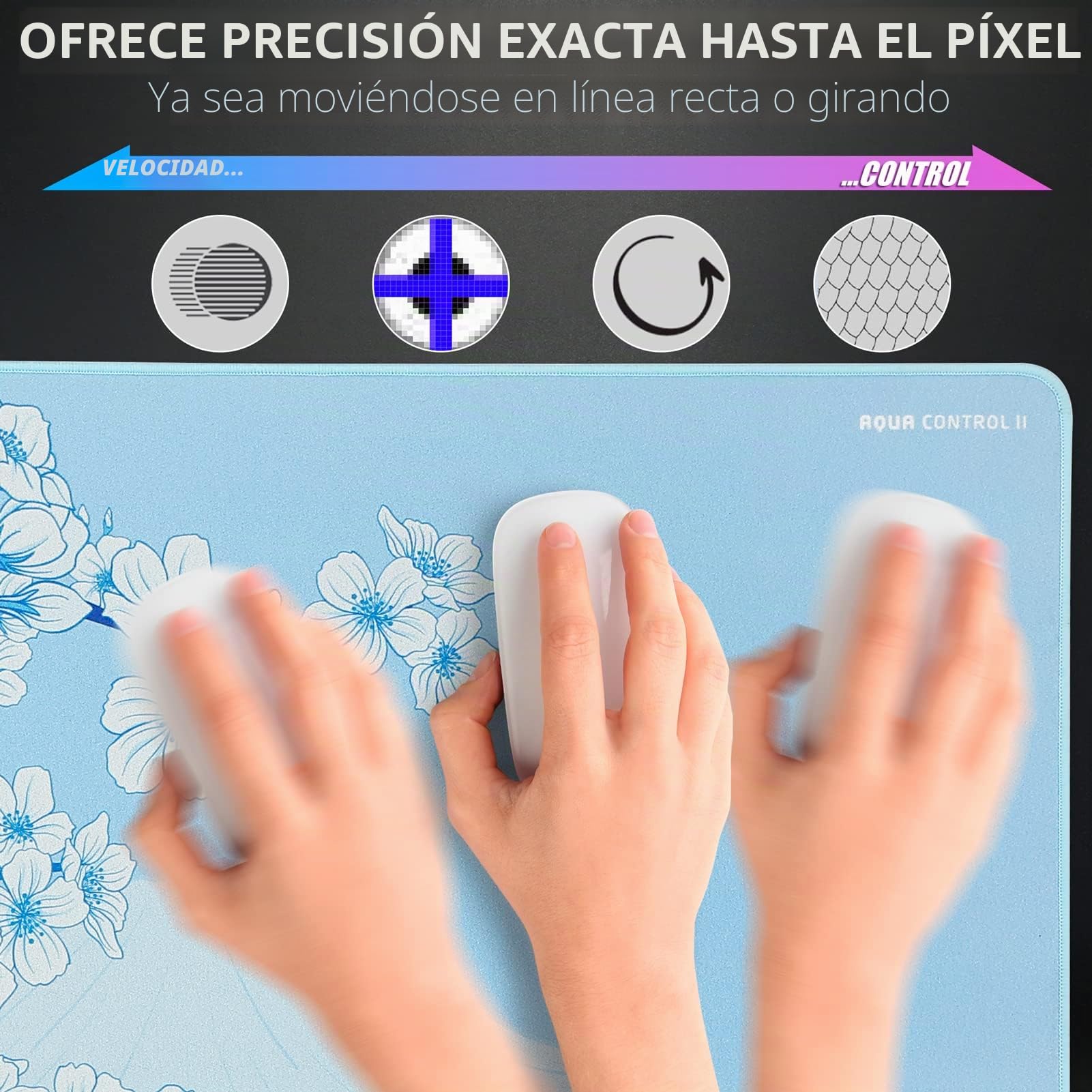 Alfombrilla de ratón para Juegos X-Raypad Aqua Control 2 AC2, Ultra Alta precisión con Velocidad Capacidad de Control, diseñada para Jugadores Fps con Bajos requisitos de dpi