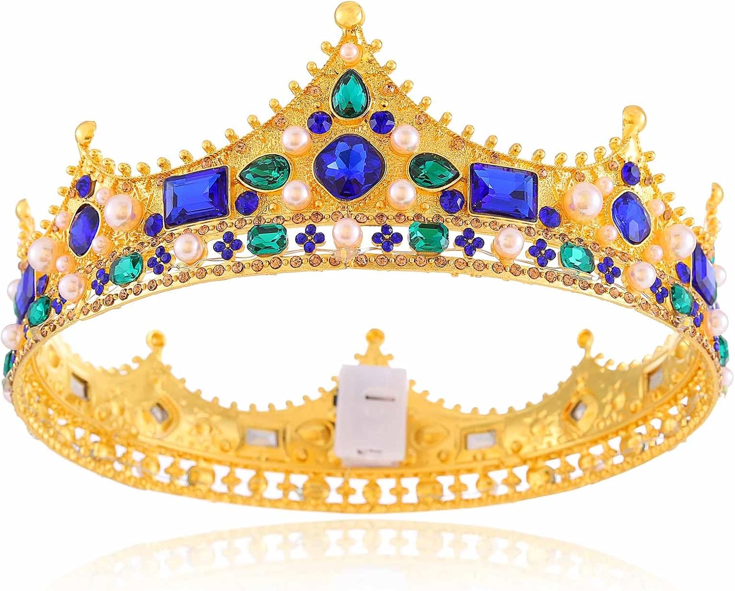 Brishow Light Up Baroque Crowns and Tiaras, Gold Jewels Gemstone Coronas, Costume Headwear for Women