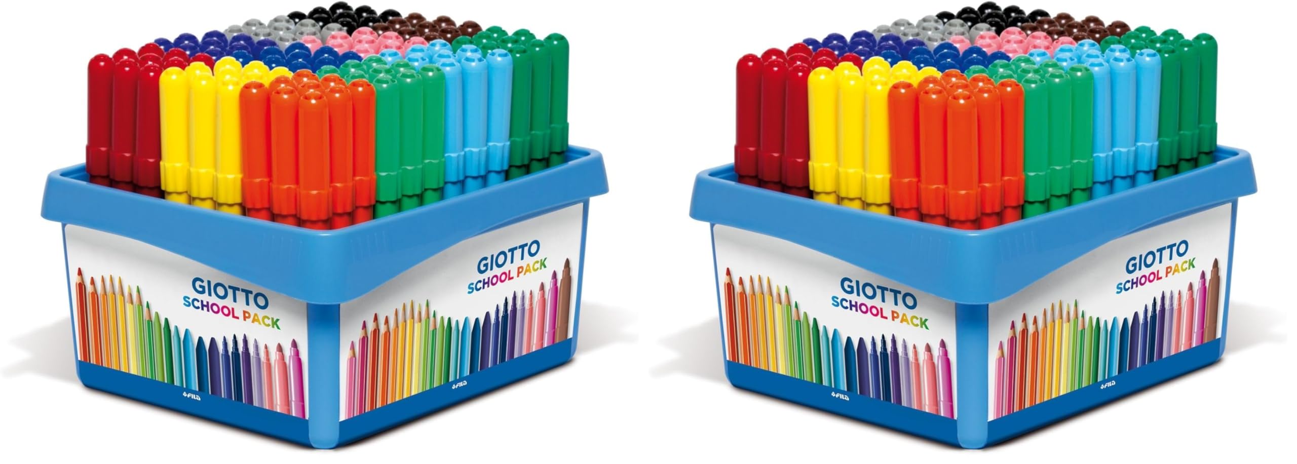 Giotto Turbo Maxi - Confezione per la Scuola da 108 Pennarelli a Punta Larga, 5mm, Colori Assortiti (Confezione da 2)