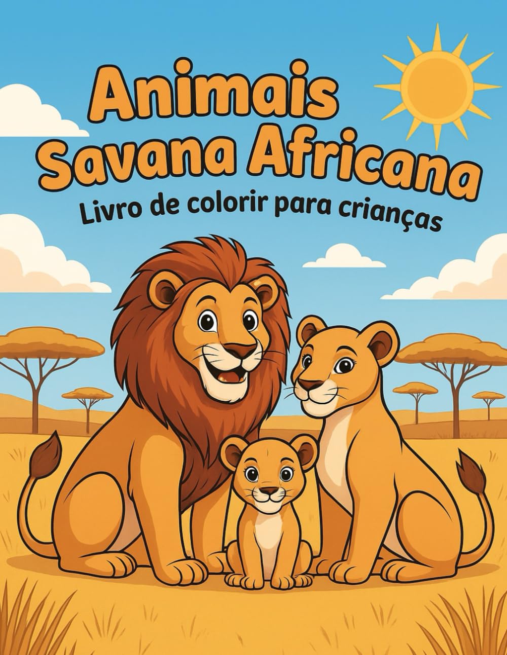 Animais da Savana Africana – Livro de Colorir para Crianças (Mundos Selvagens Coloridos)