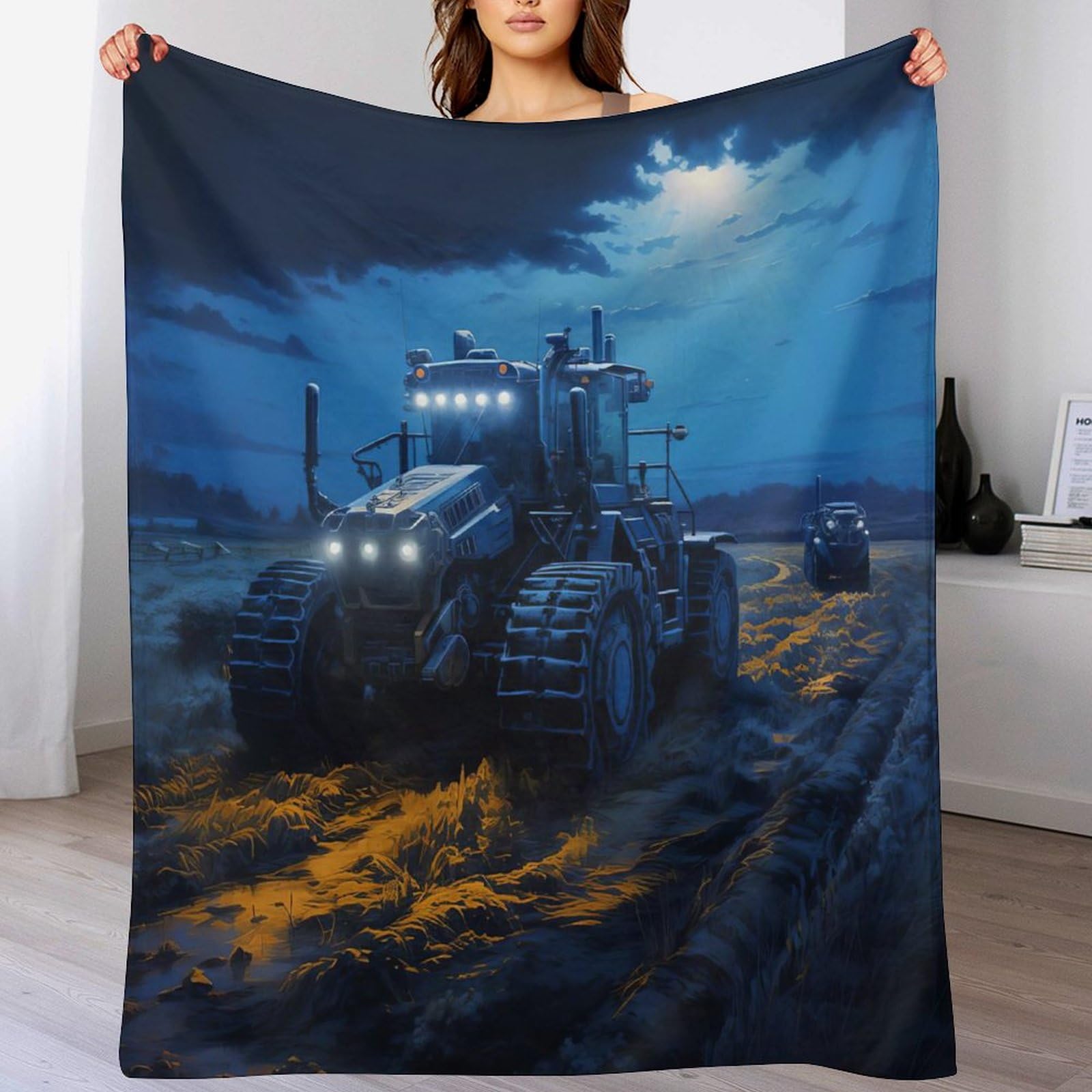 Couverture de canapé tracteur en flannel comme jeté de lit pour le salon