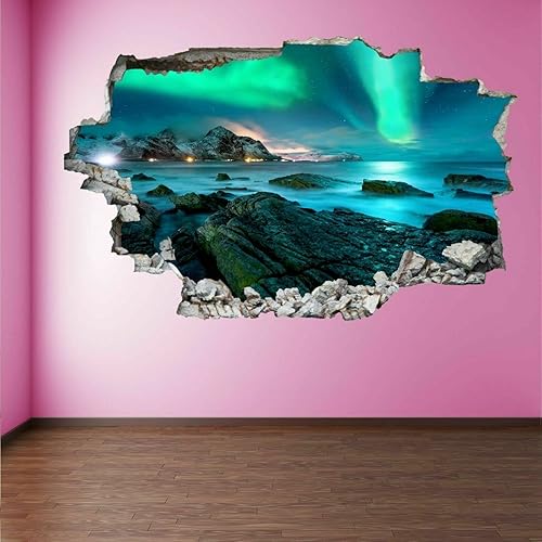 Miniatura 37 de Calcomanía de pared de animales, tatuaje de pared 3D de tiburón destrozado, removible, calcomanías de pared para habitación, calcomanías