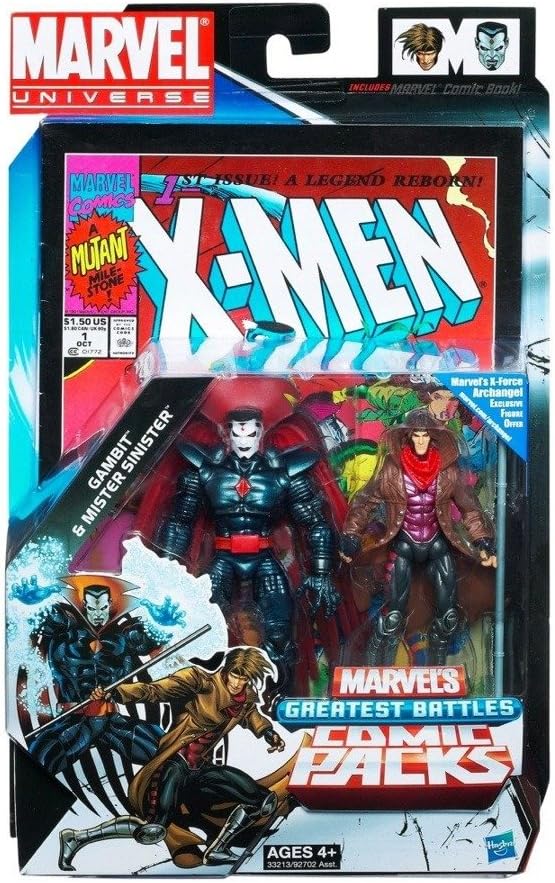 Marvel Universe Marvel`s Greatest Battles Comic Packs - Gambit and Mister Sinister Pack 4 Inches