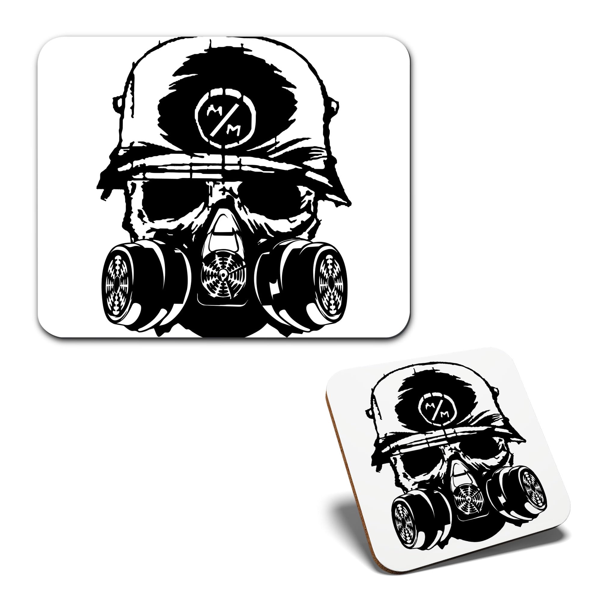 1x Mouse Mat & 1x Square Wooden Cork Coaster Metal Mulisha Digital Artwork Matching Set of Mouse Pad & Placemat for Coffee Tea Drinks Kitchen #56033