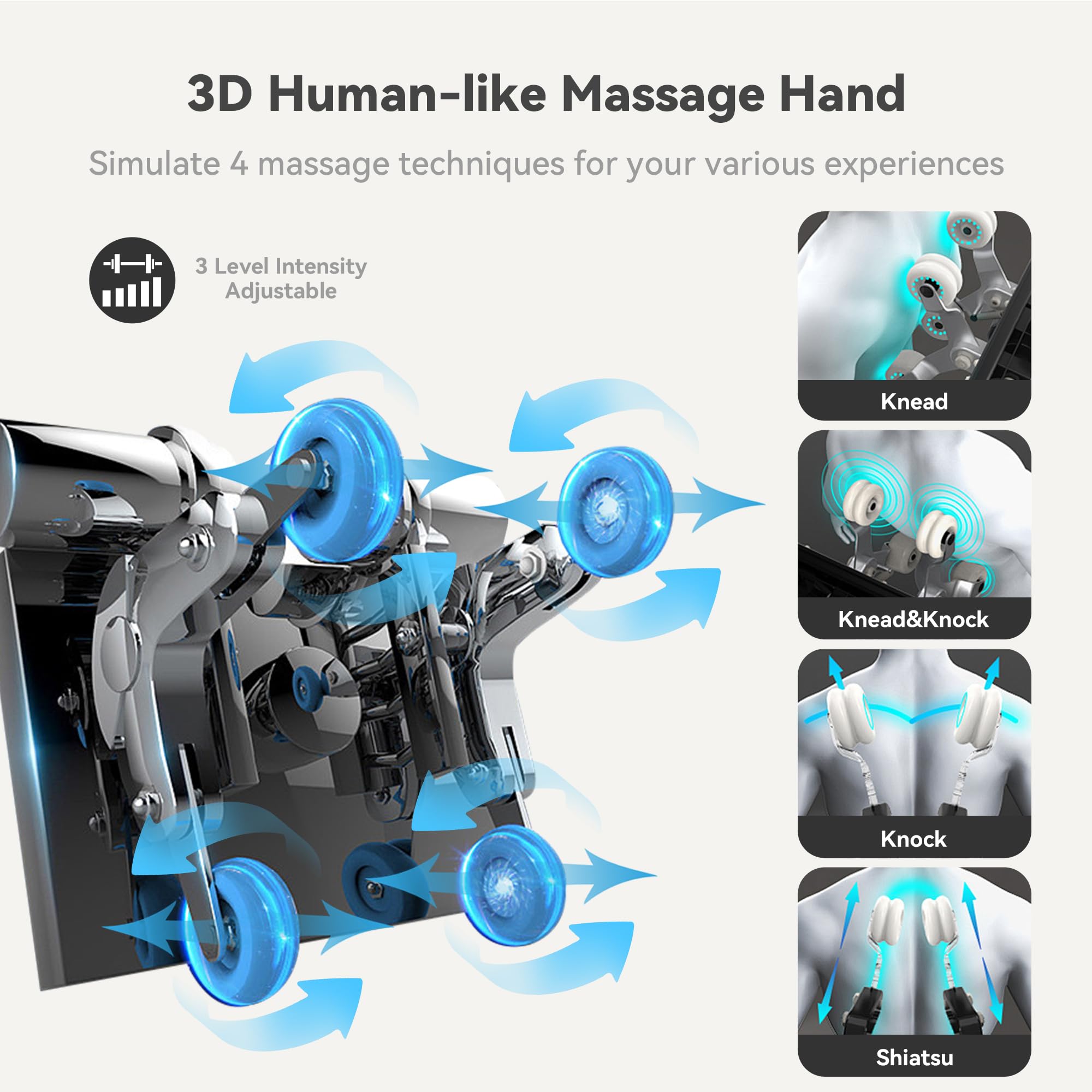 Real Relax Full Body Massage Chair SL Track, Zero Gravity Massage Chair Recliner with 16 Auto Modes, Body Scan, Waist Heating, Foot Massage, Bluetooth, Blue