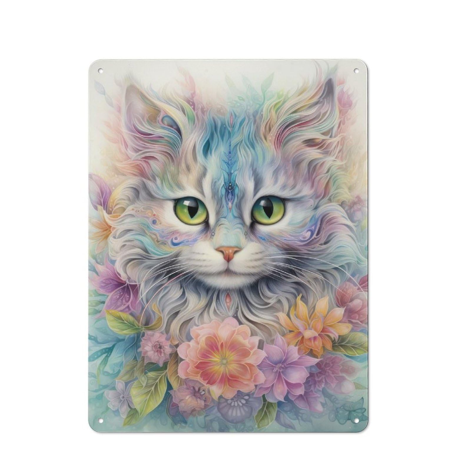 Vintage Loving Cat Metal Plaque 40x30cm, Kitchen Wall Decor for Restaurant, Kitchen, Counter Or Breakfast Nook