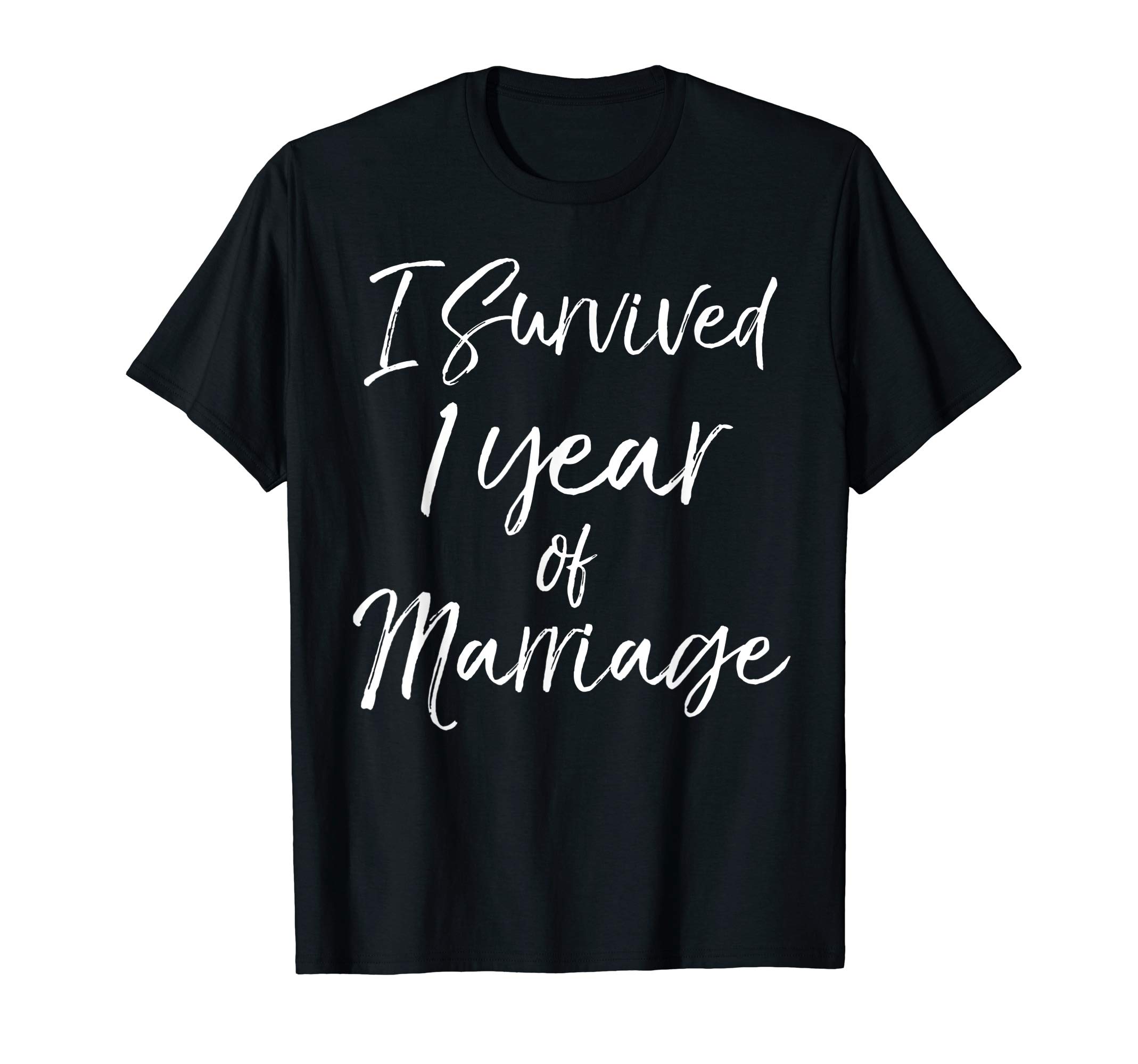 Wedding Anniversary Husband & Wife Couples GiftsGift Idea Married Couples 1st Anniversary 1 Year of Marriage T-ShirtOEKO-TEX STANDARD 100