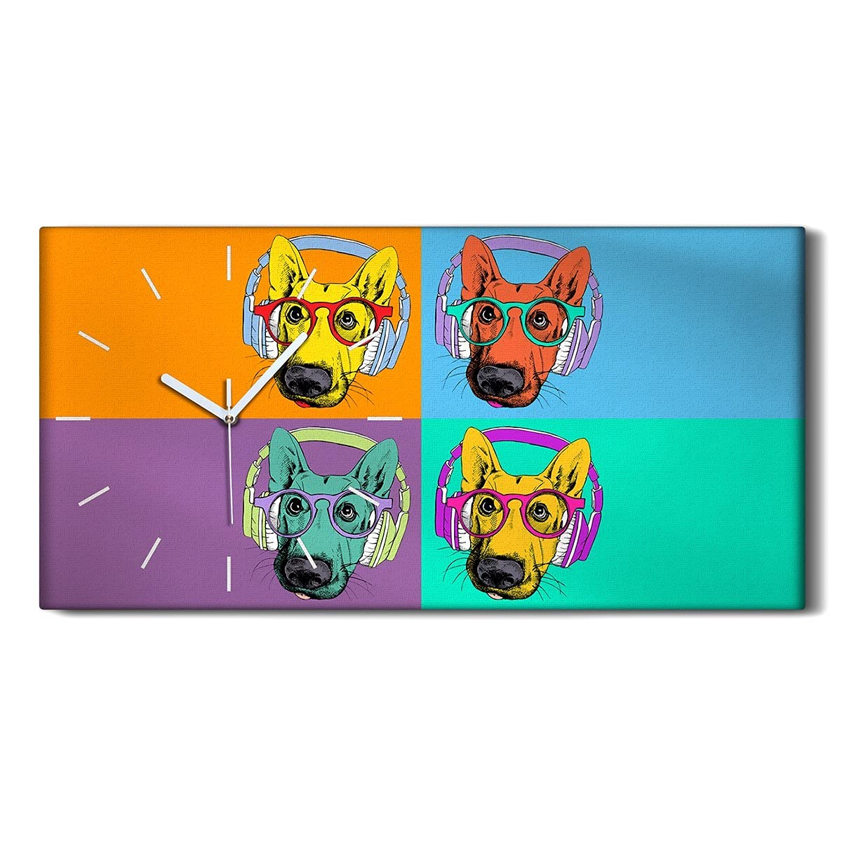 Horloge sur Toile Berger Allemand Art Moderne Chambre 60x30cm
