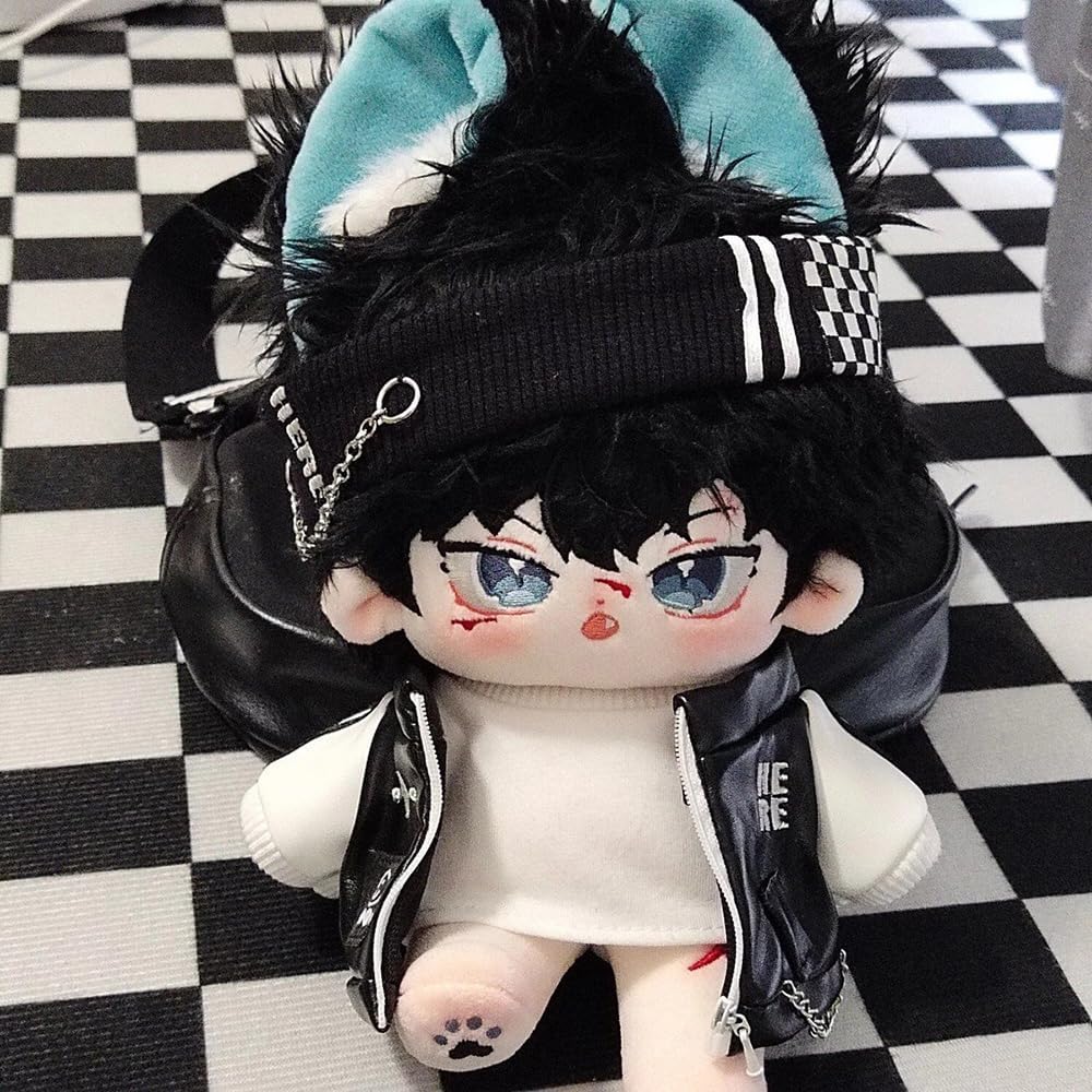 niannyyhouse Headgear Jacket Vest Pants Glasses Cool Wild Outfit 20cm 8in Plush Doll Clothes
