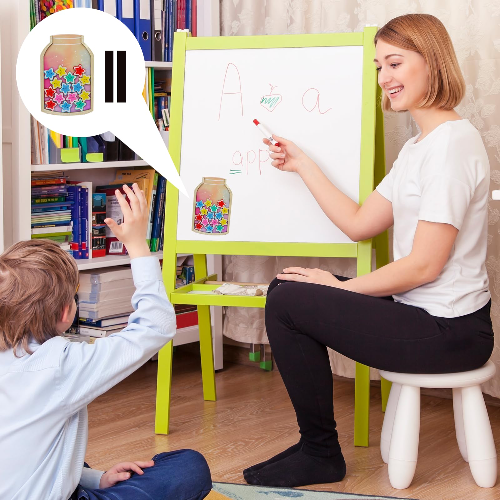 Barattolo Premio Stella per Bambini,Barattolo di Ricompensa,Barattolo Ricompensa con Stelle,Reward Jar, Barattolo Ricompense,Un Barattolo di Stelle,per Insegnanti Casa E Scuola