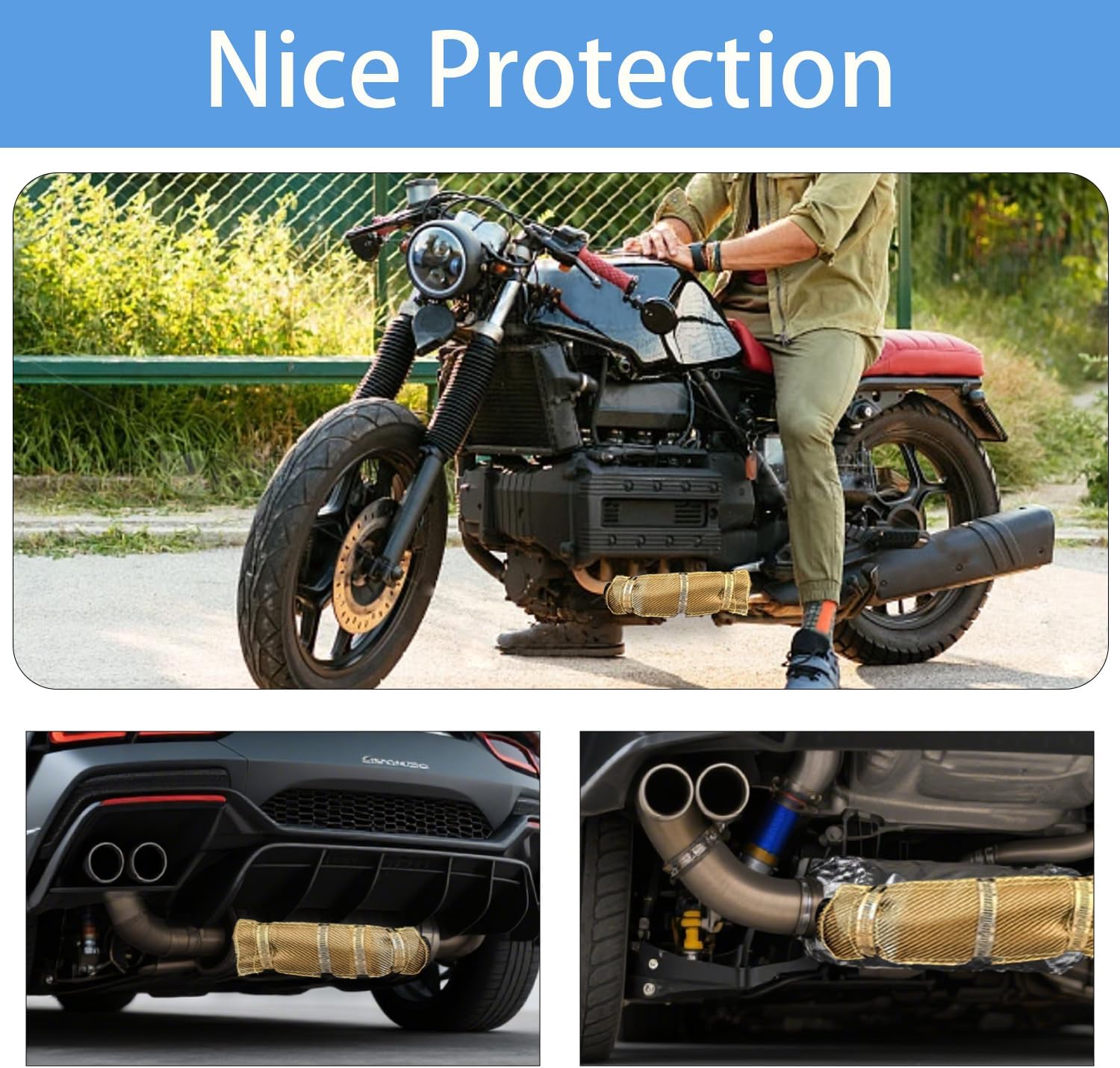 4" x 8" Titanium Heat Shield for Exhaust, Two-Layer Construction, Heat Resistance up to 1350°F, Ideal for Protecting Pipes, Hoses, and Wiring