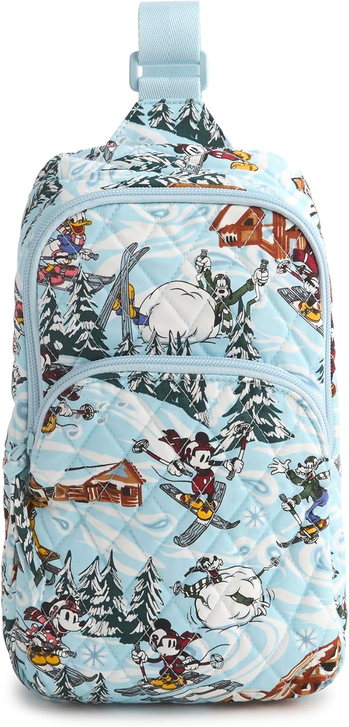 Vera Bradley Women's Disney Premium Cotton Lorman Sling Backpack, Ski Weekend Mickey and Friends, One Size - Image 4