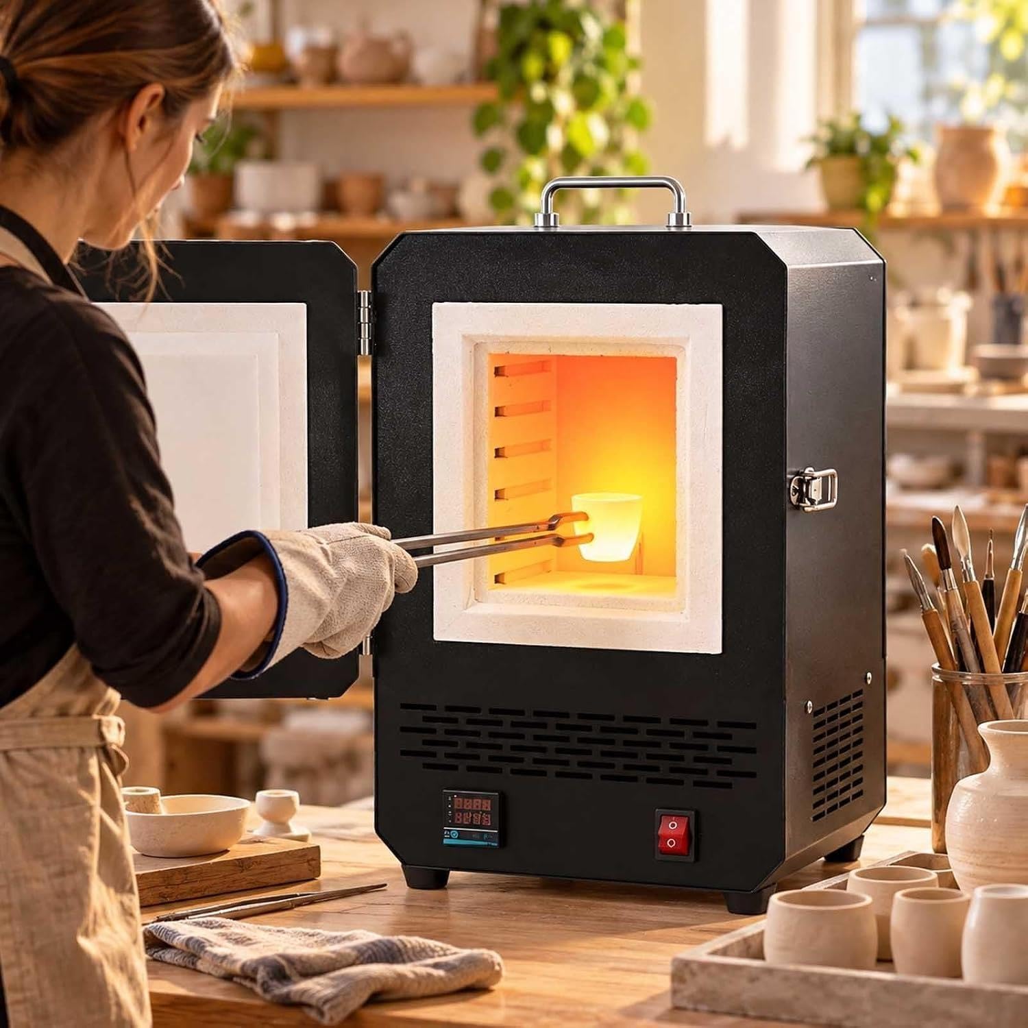 Forno Per Ceramica Domestico Da 1500 W,Forno Fusione Elettrico