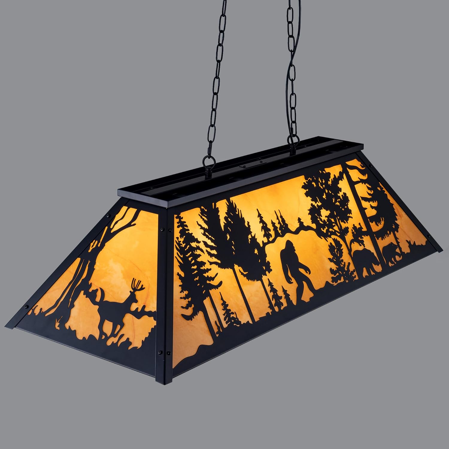 TOCHIC Vintage Pool Table Light, 4 Lights Rustic Tiffany Billiard Lights Kitchen Island Chandelier, 48" Farmhouse Chandelier for Billiards Table Game Room Man Cave Club Barn