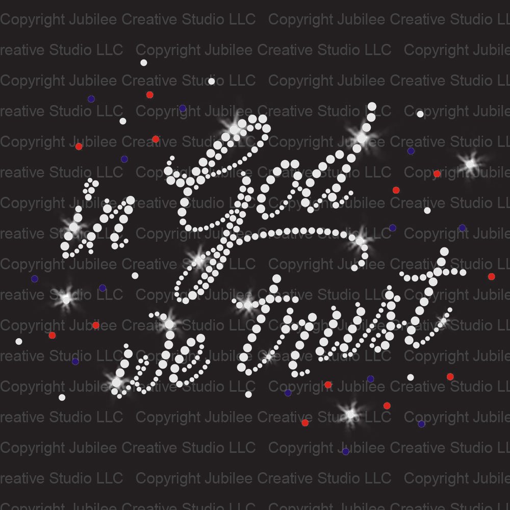 in God We Trust Iron On Rhinestone T-Shirt Transfer by JCS Rhinestones