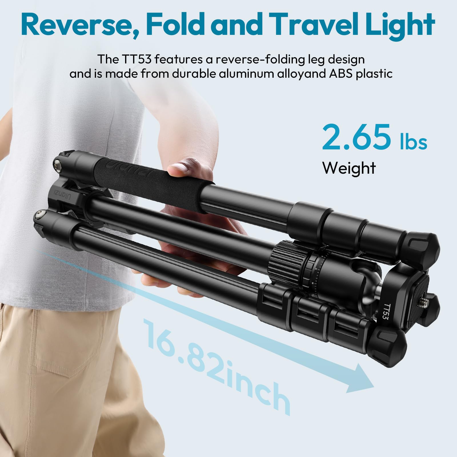 ULANZI TT53 Stativ Kamera Aluminium mit 360° Panoramakugelkopf und Uka Schnellfreigabeplatte, 180cm Leichtes Kamerastativ mit Abnehmbarer Mittelsäule für alle DSLR-Kameras, Wiegt nur 1.2 kg