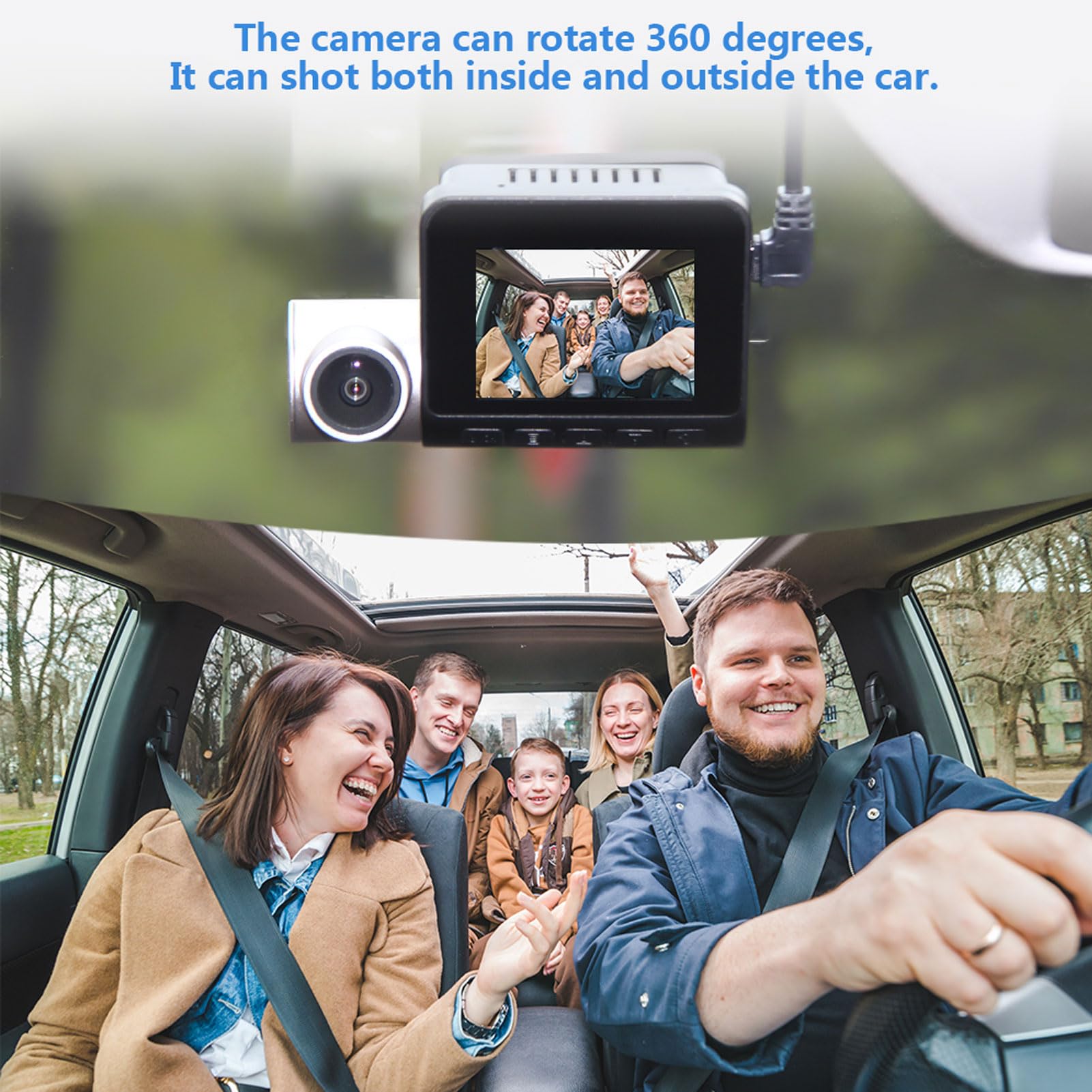 SENECESLI Kamera Samochodowa 4K, Dwukanałowa Kamera Samochodowa, rozdzielczość Przednia i Tylna 1080P, Noktowizor, Nagrywanie w Pętli z Czujnikiem G, WiFi 5 GHz i Sterowanie za pomocą