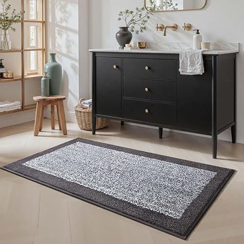 Miniatura 3 de 24x48 alfombras largas de baño antideslizantes lavables, grandes alfombras de baño para piso de baño y tina, suaves alfombras de baño absorbentes