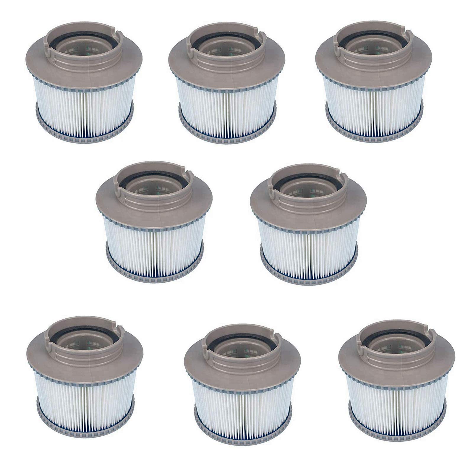 MSPA Cartouches de Rechange de Filtre pour Tous Les modèles Spas Swimming Piscine,Cartouches filtrantes avec Filet pour MSpa Les spas Bubble Spa (8 pièces)