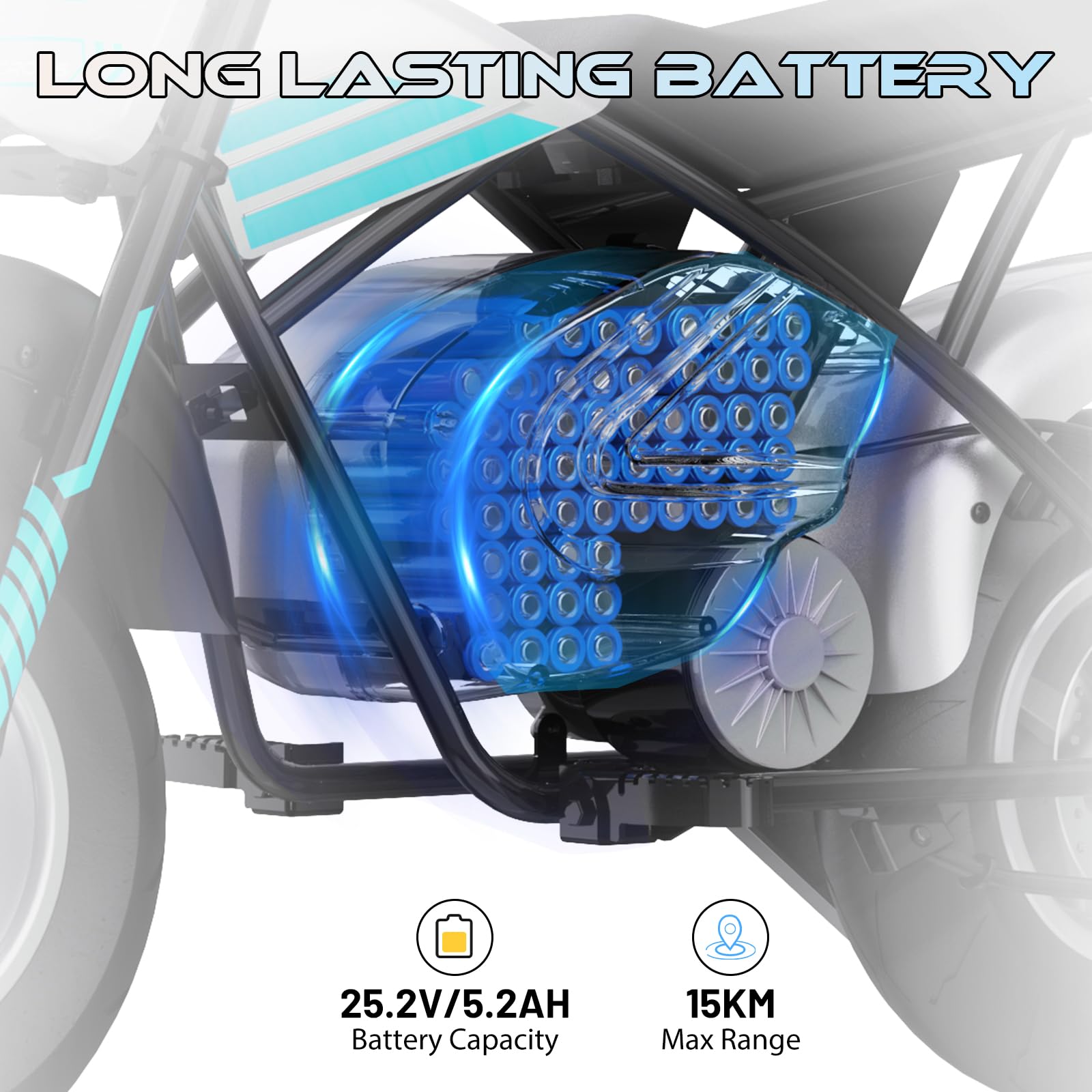 EVERCROSS EV07M Moto Elettrica per Bambini con Pneumatici da 11”, Velocità di 20 KM/H e Autonomia di 15 KM, Adatta per Bambini dai 3 ai 10 Anni - Il Regalo Perfetto per Bambini & Bambine