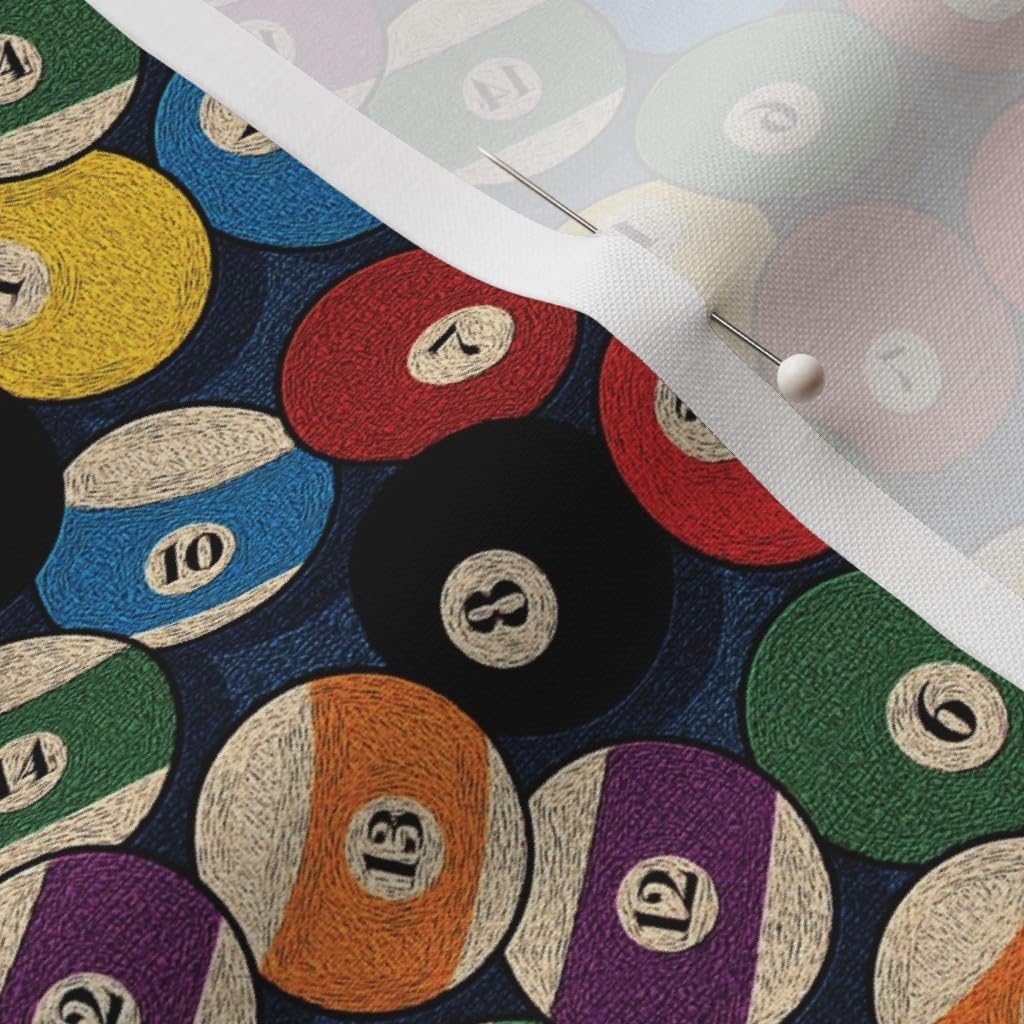 Spoonflower Fabric - Game Room Casino Pool Ball Printed on Petal Signature Cotton Fabric by The Yard - Sewing Quilting Apparel Crafts Decor