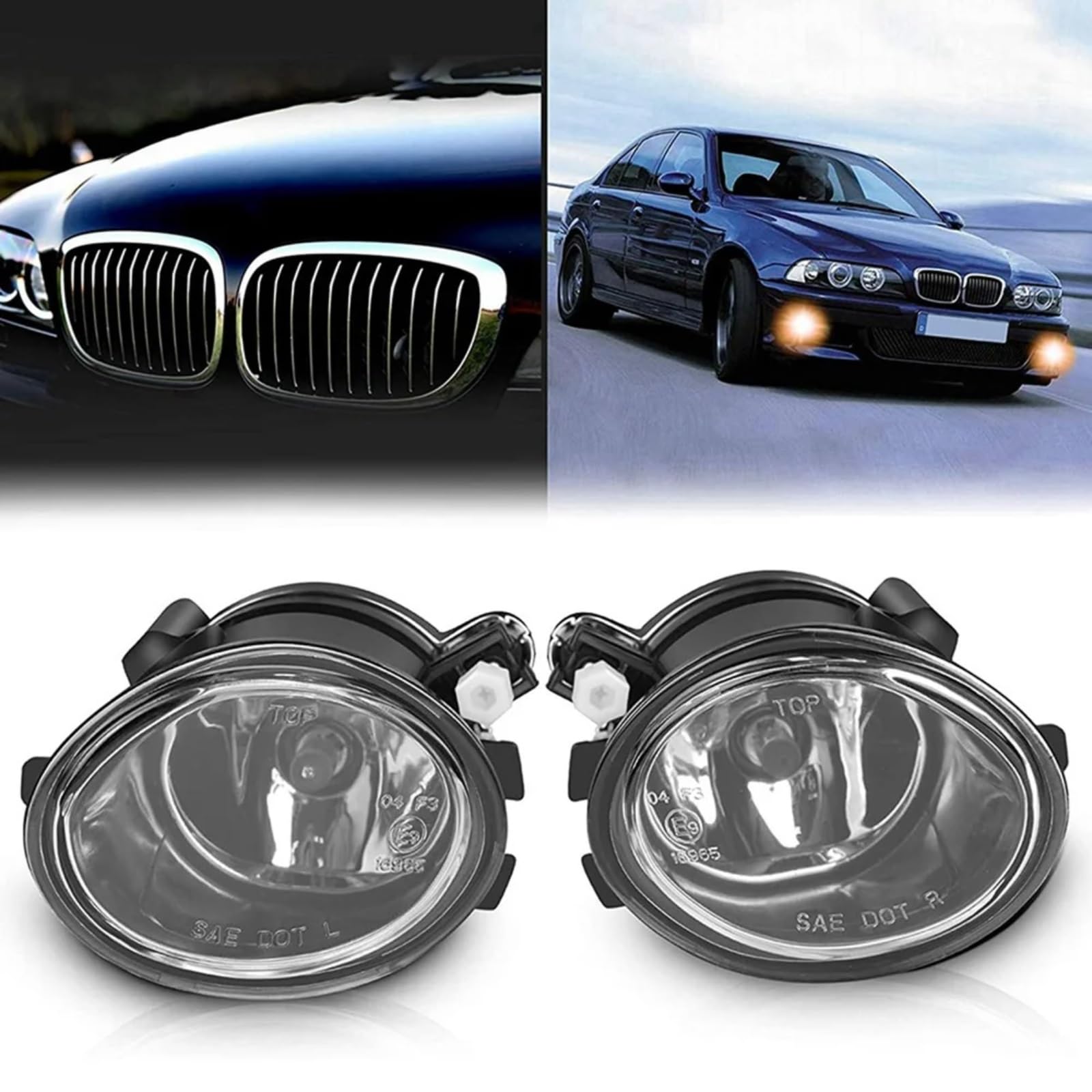 Luces Antiniebla Coche Compatible con E46 para M3 2001 2002 2003 2004 2005 2006 Delantero Automóvil Lámpara Antiniebla Izquierda Derecha Conjunto Luces Antiniebla OEM: 63177894017 63177894018