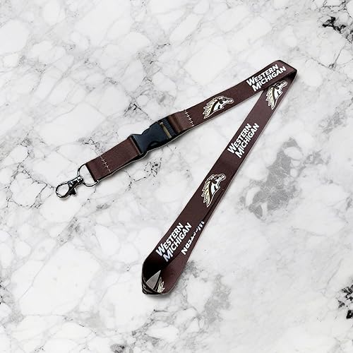 Miniatura 4 de Desert Cactus Western Michigan University Lanyard Broncos WMU - Llavero con hebilla desmontable para tarjetas de identificación (marrón), Varios